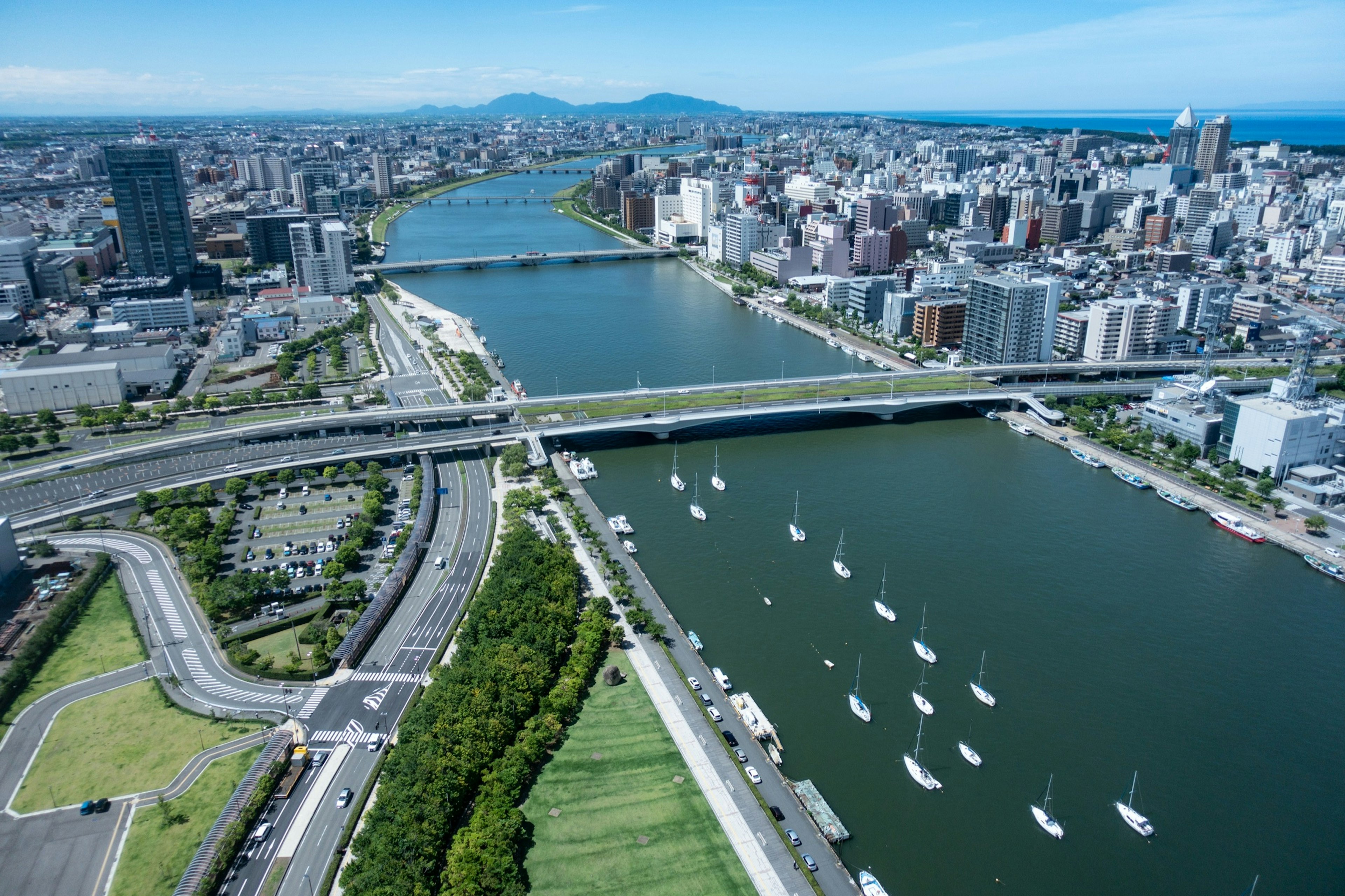 Shinano River in Niigata prefecture of Japan