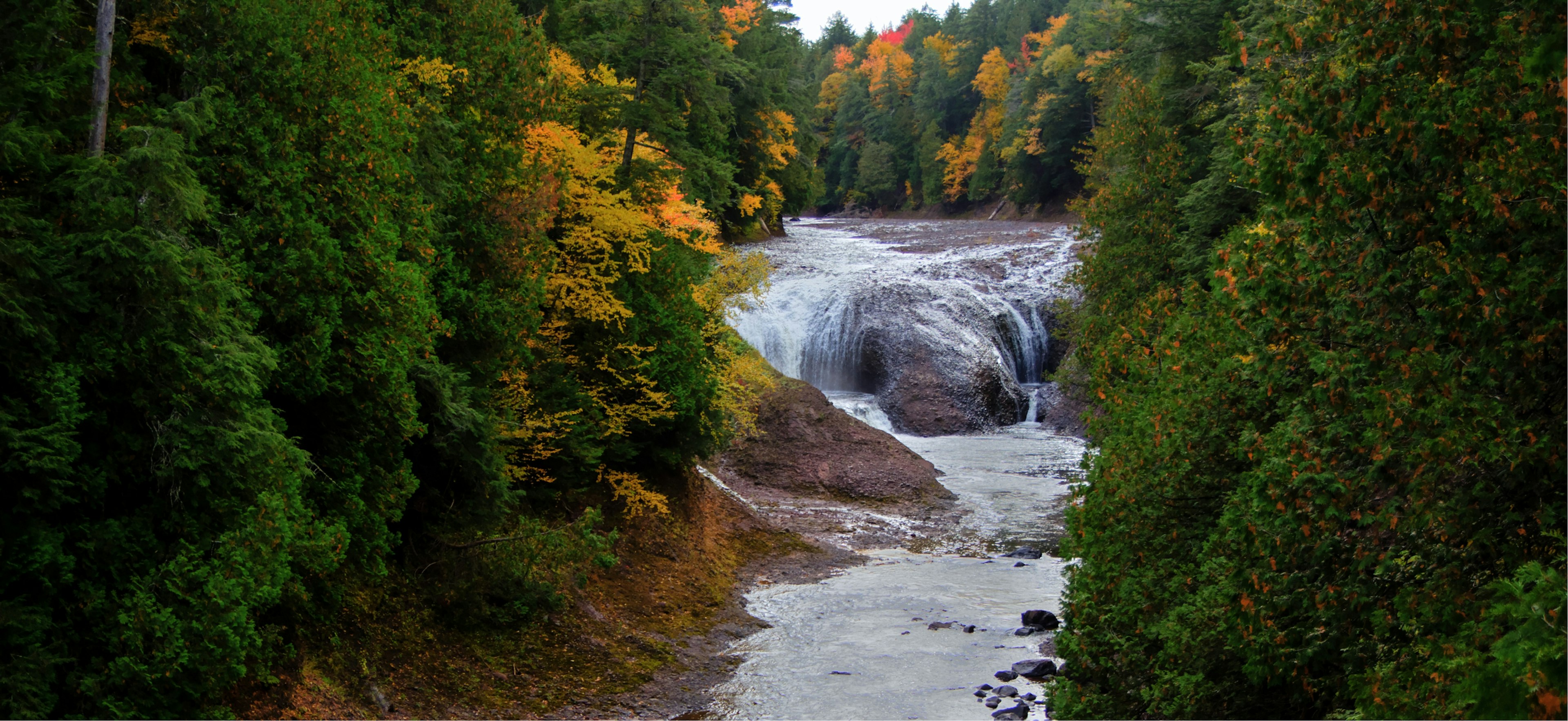 Upper Peninsula waterfall in the wilderness of the Ottawa National Forest