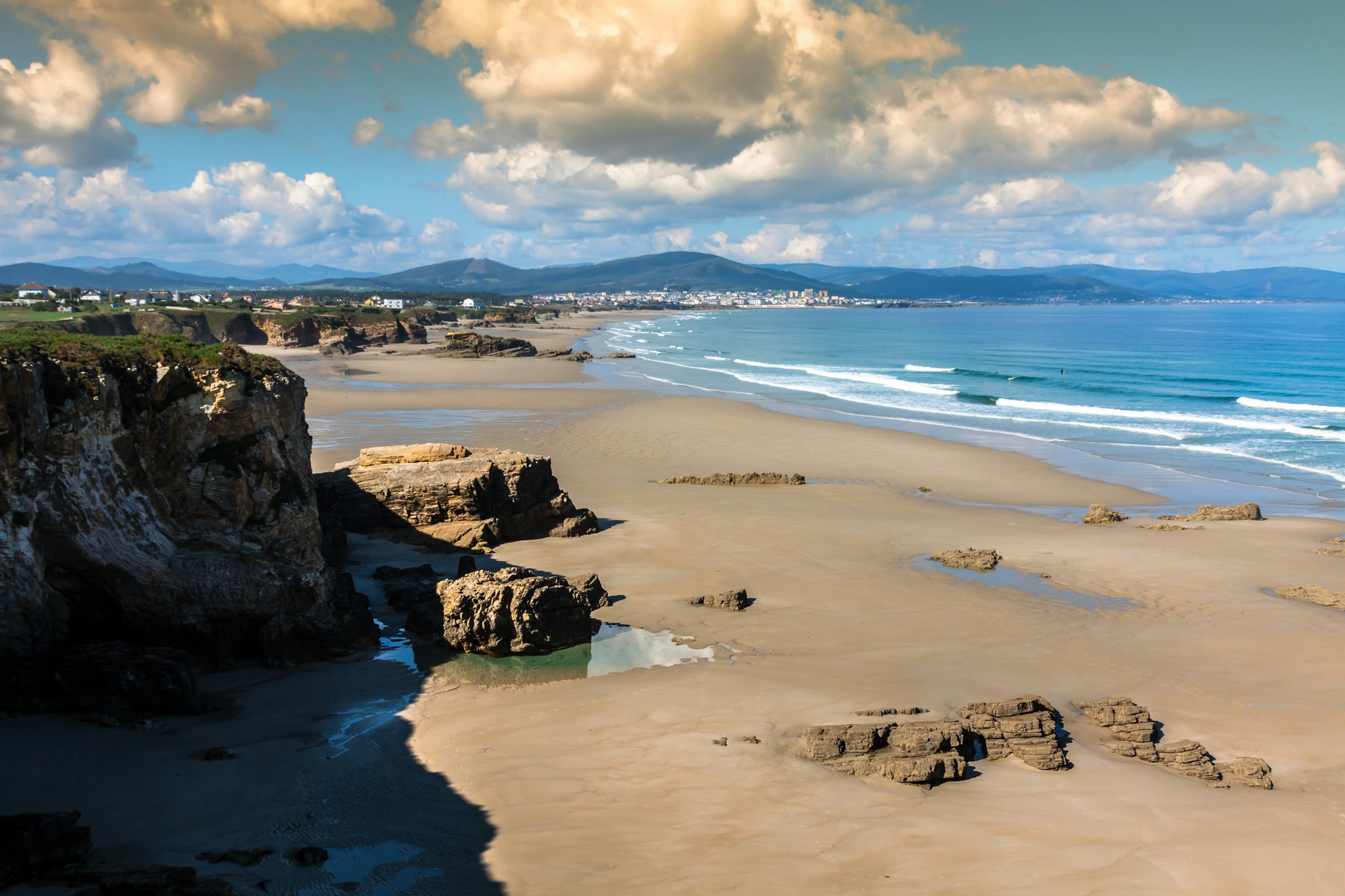 View of Playa de las Catedrales beach in Spain