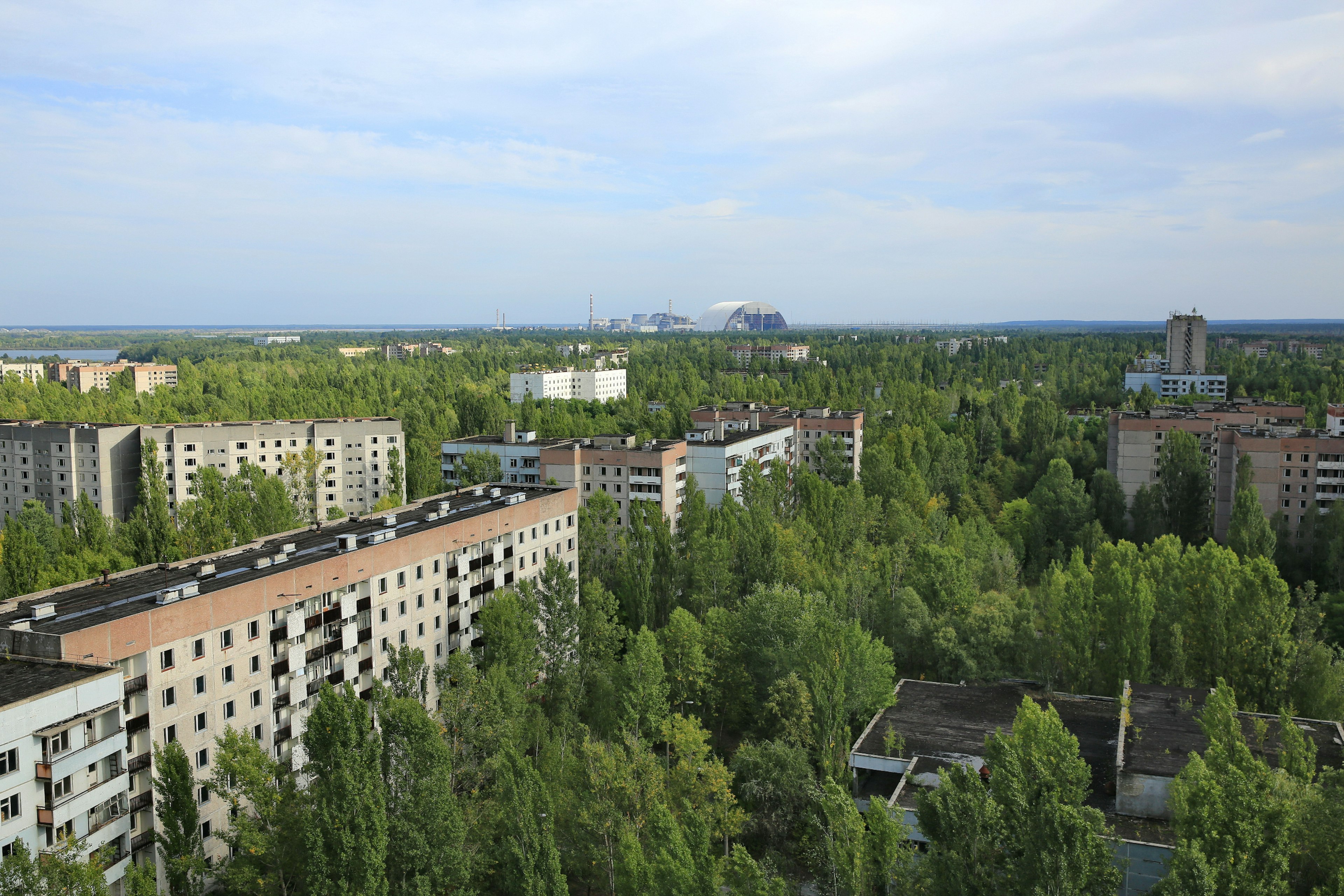 An aerial view of Pripyat in Ukraine.