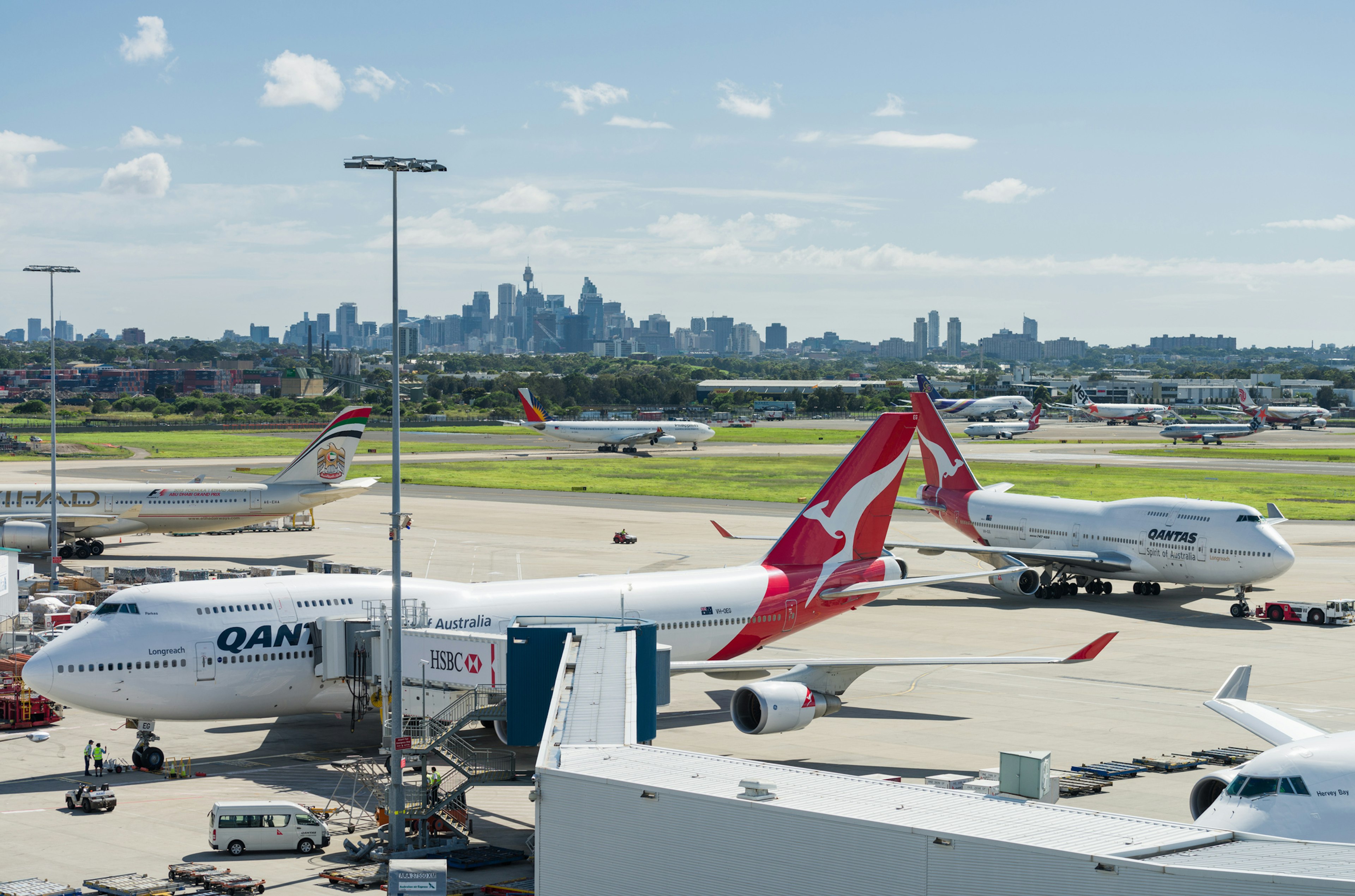 Sydney airport and the city skyline