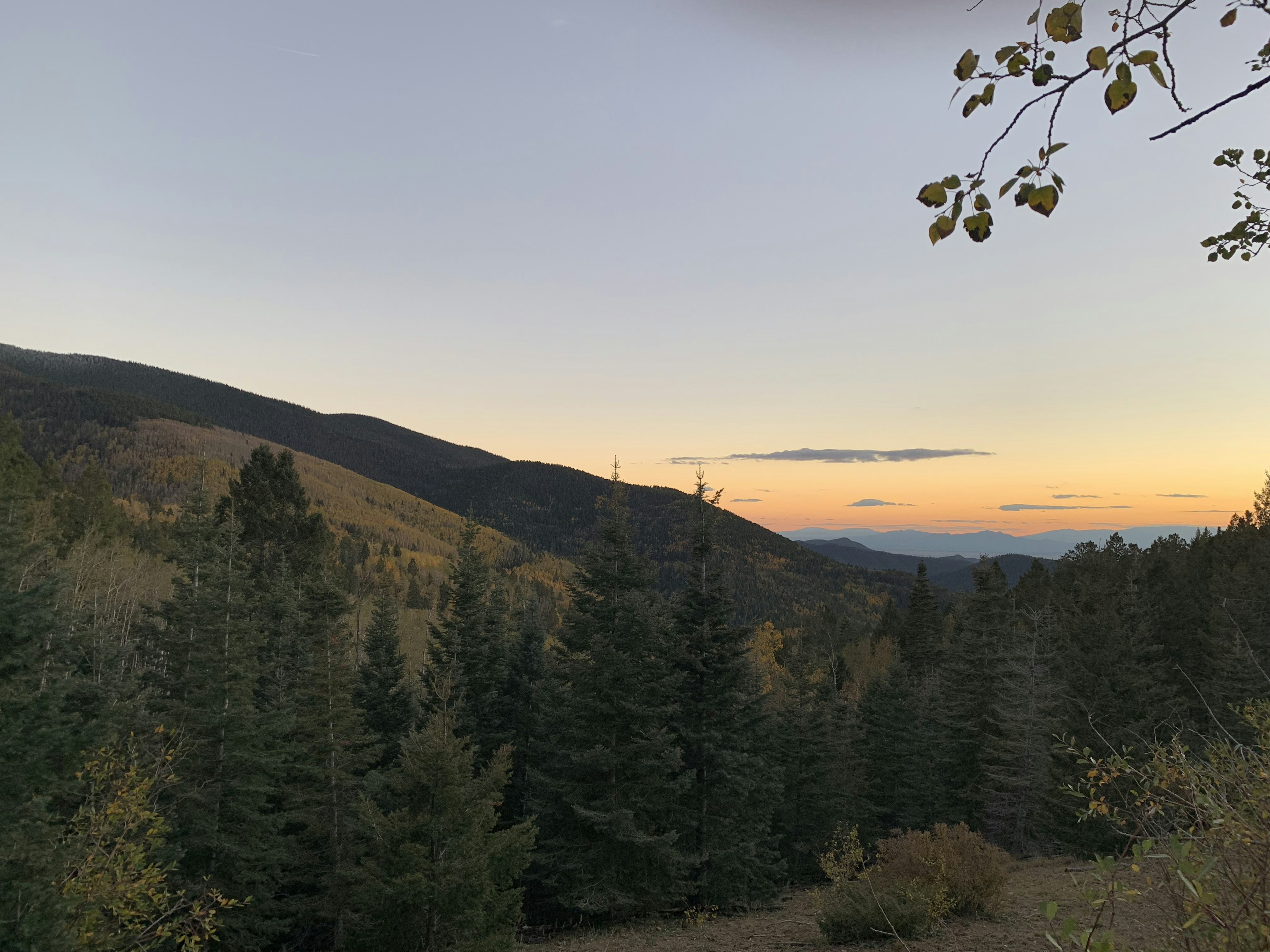 The sun sets over the Sangre de cristos mountains in New Mexico