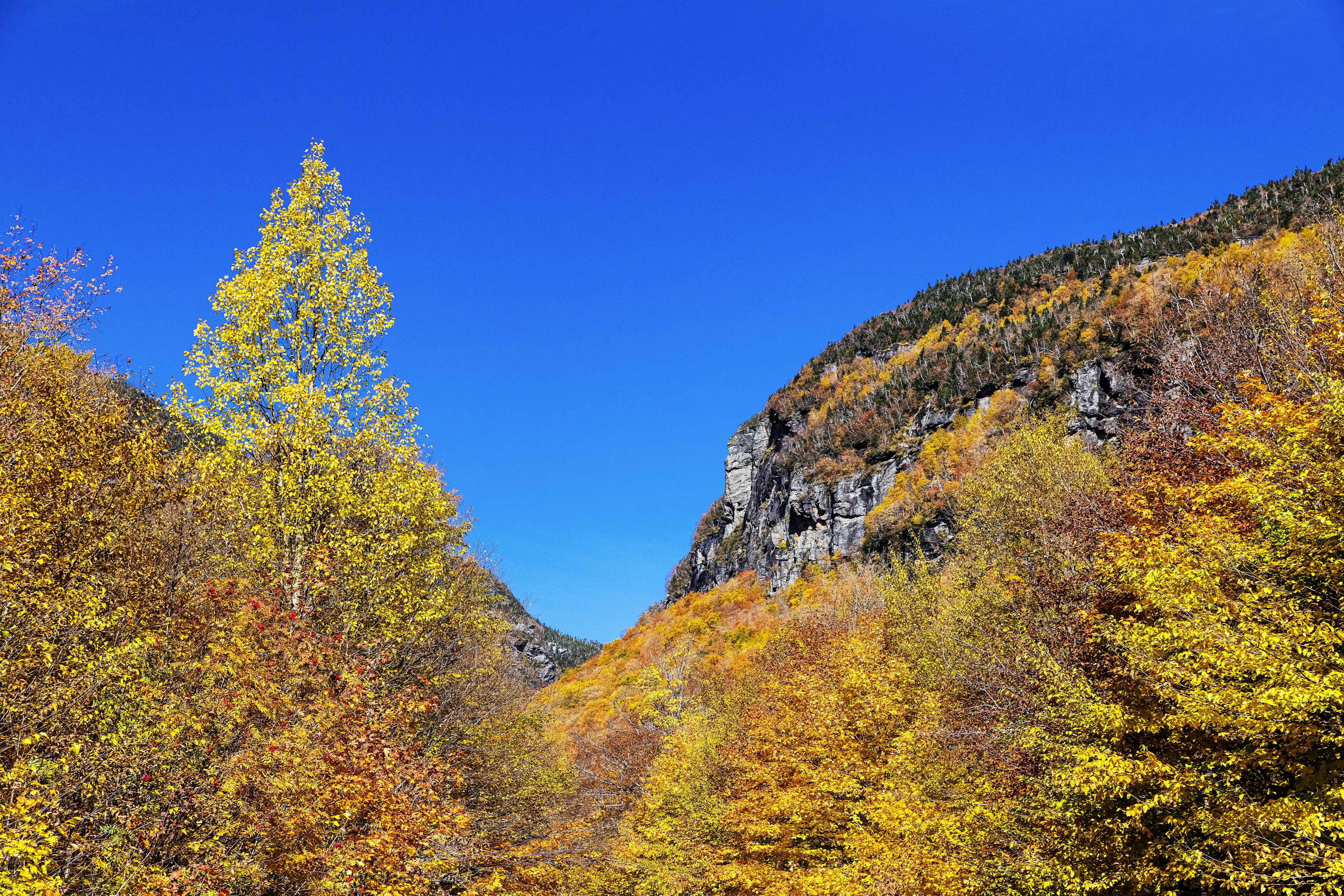 Scenic autumn landscape at Smuggler's Notch State Park