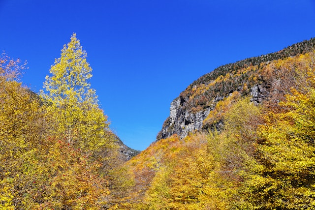 Scenic autumn landscape at Smuggler's Notch State Park