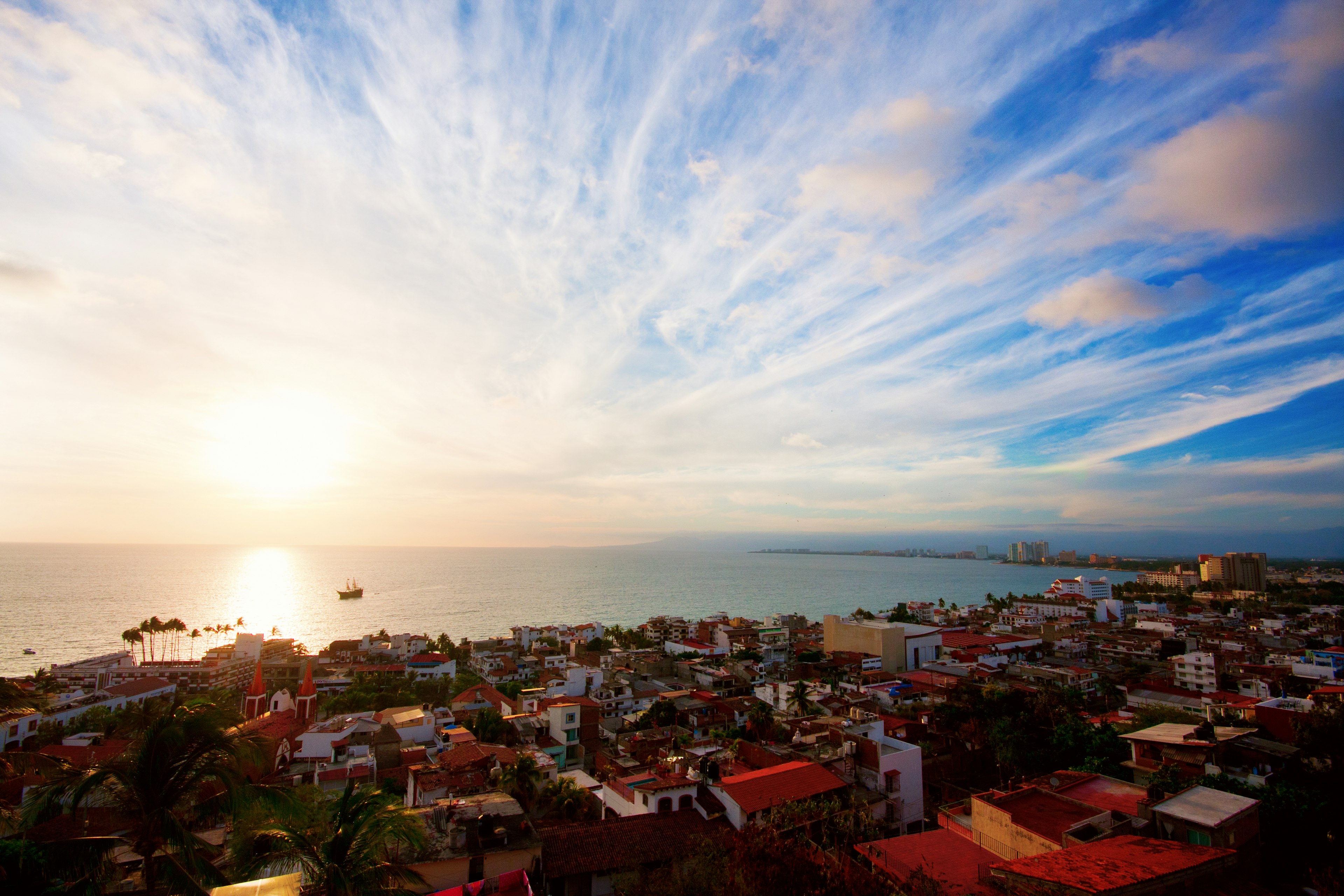 Beautiful sunset in Puerto Vallarta