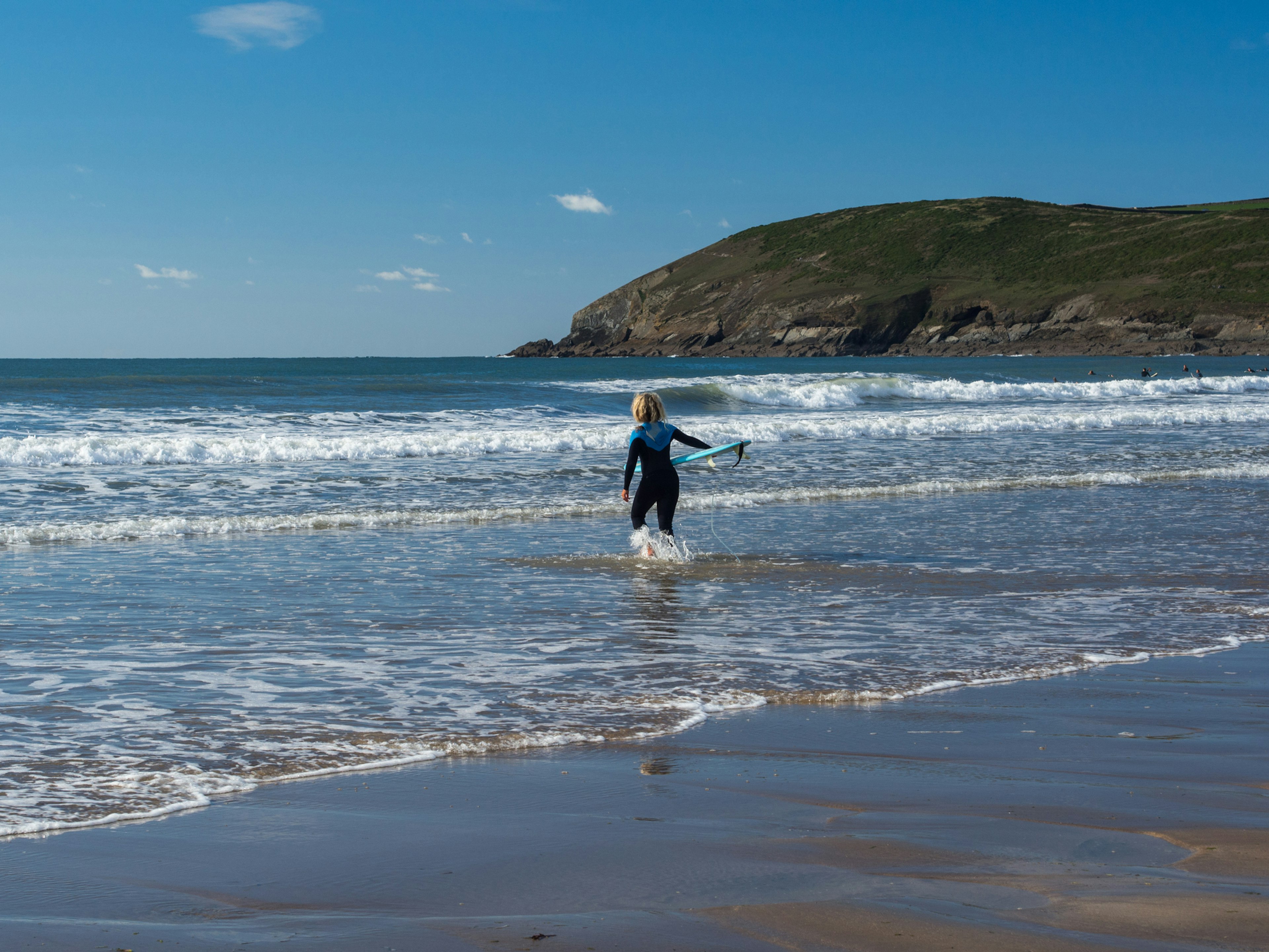 Surfer Girl Heading Out At Croyde