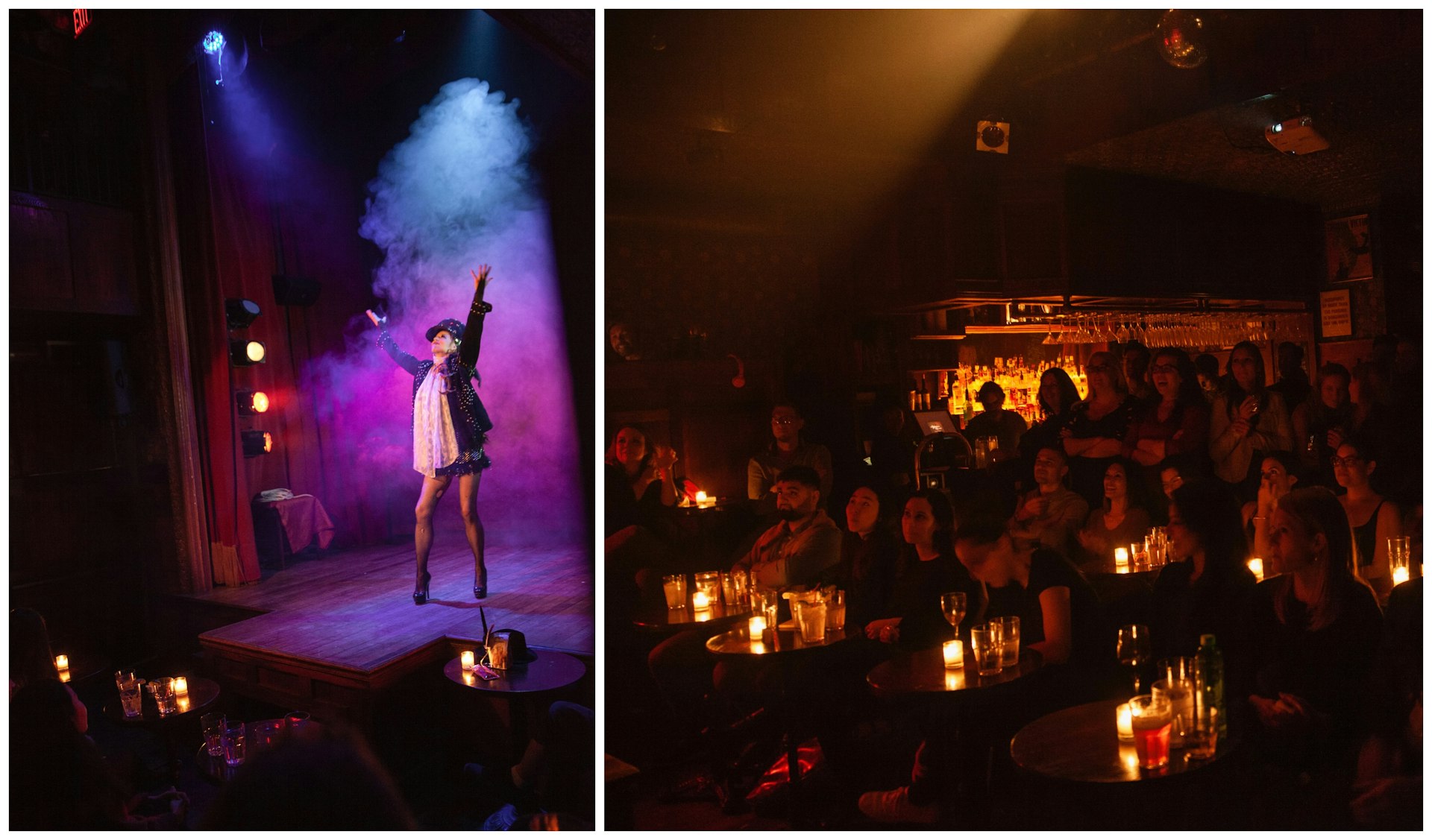 Audience and performer at The Slipper Room in NYC