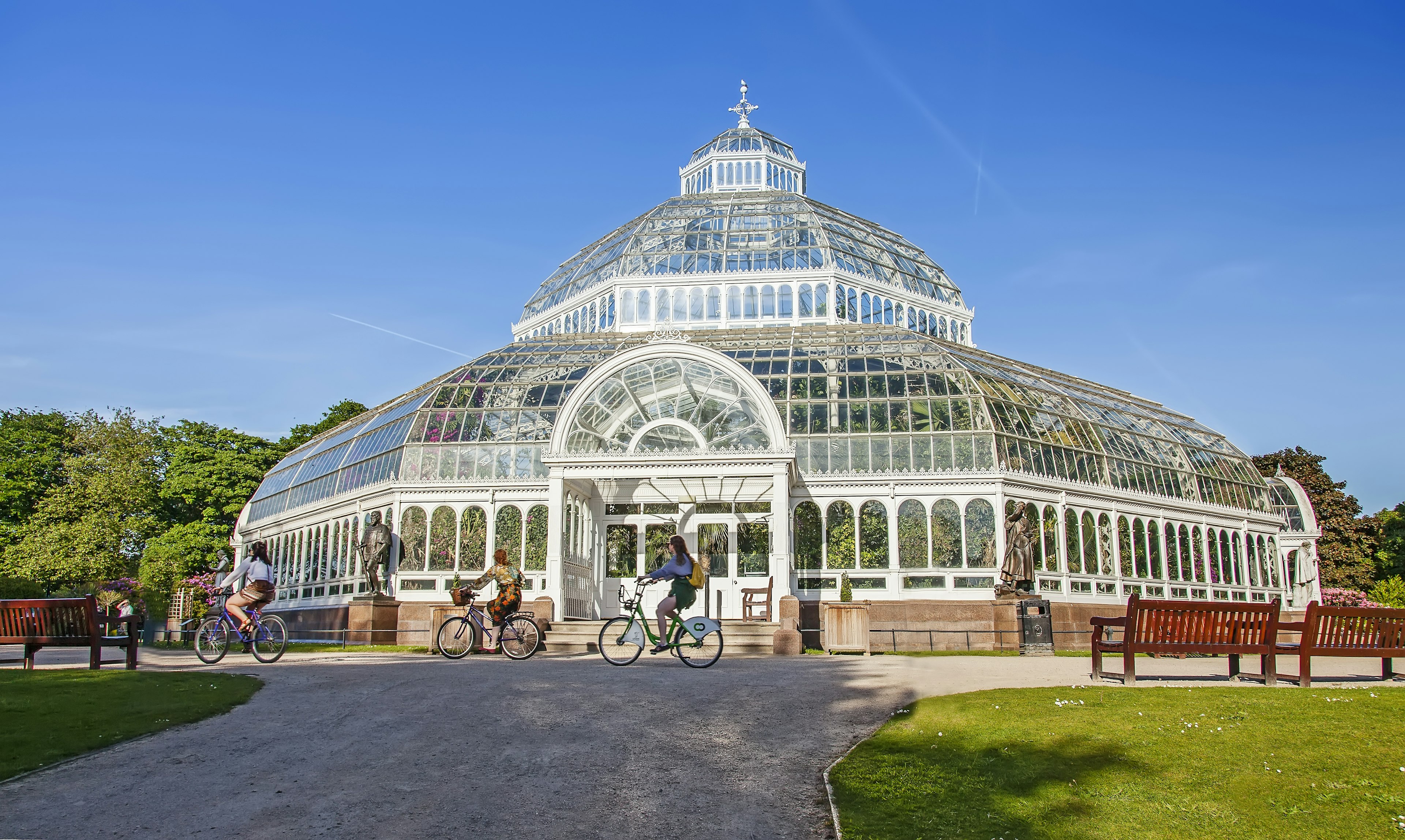 The Palm House in Sefton Park, Liverpool, on a sunny day