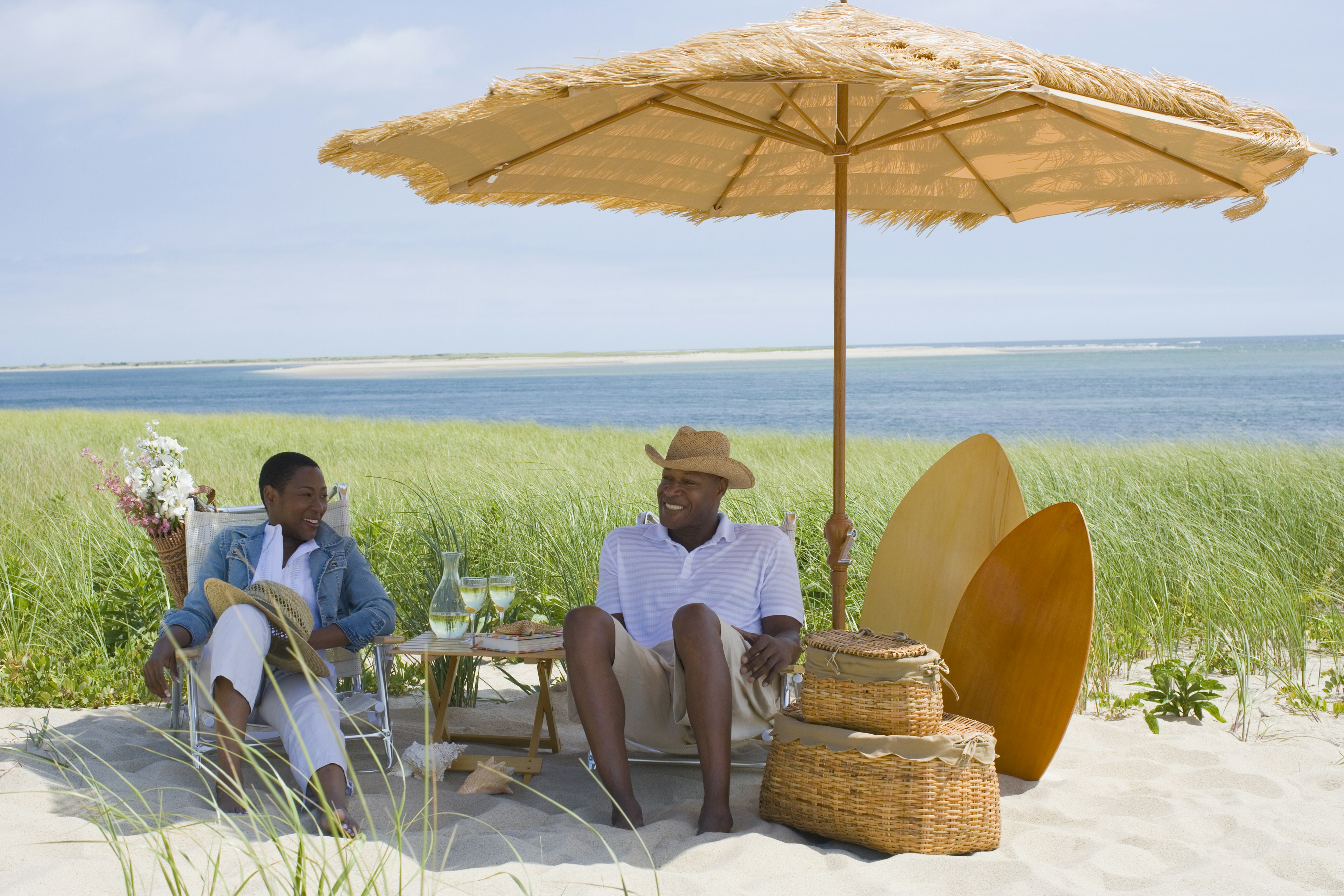 Couple enjoying at a picnic outdoors in Massachusetts