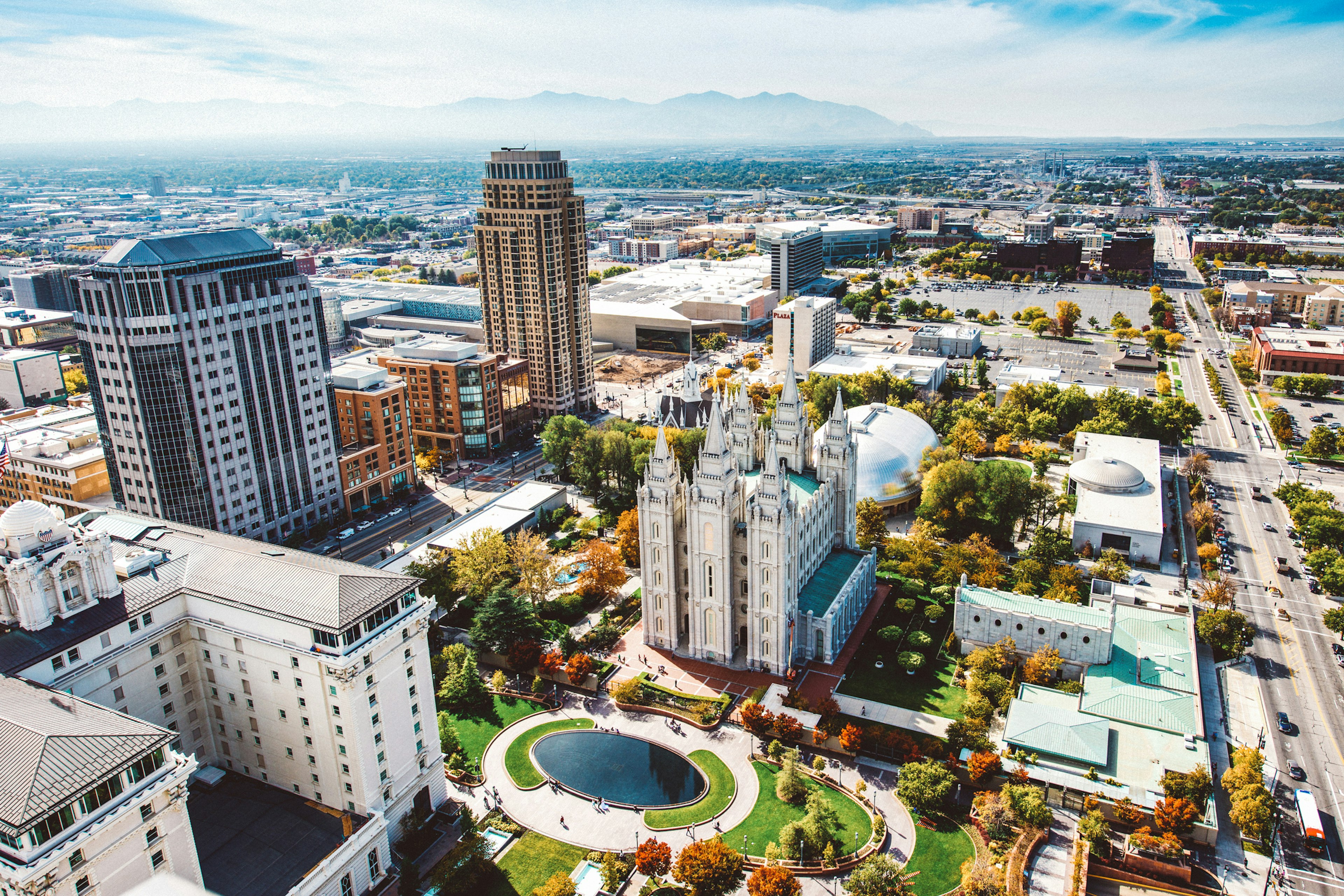 Aerial view of Salt Lake City, Utah.