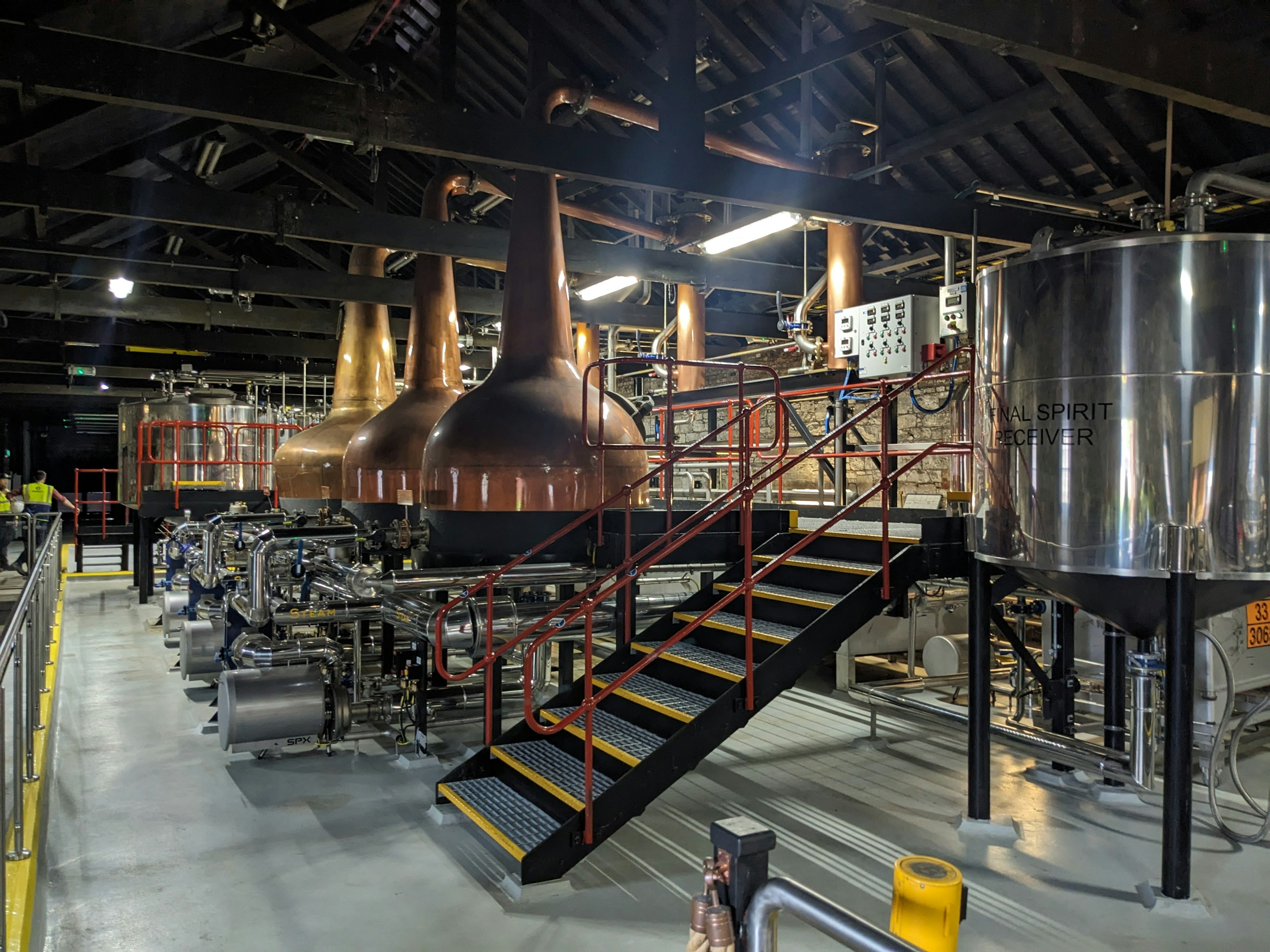 Copper stills containing Jameson whiskey at the Jameson Distillery in County Cork