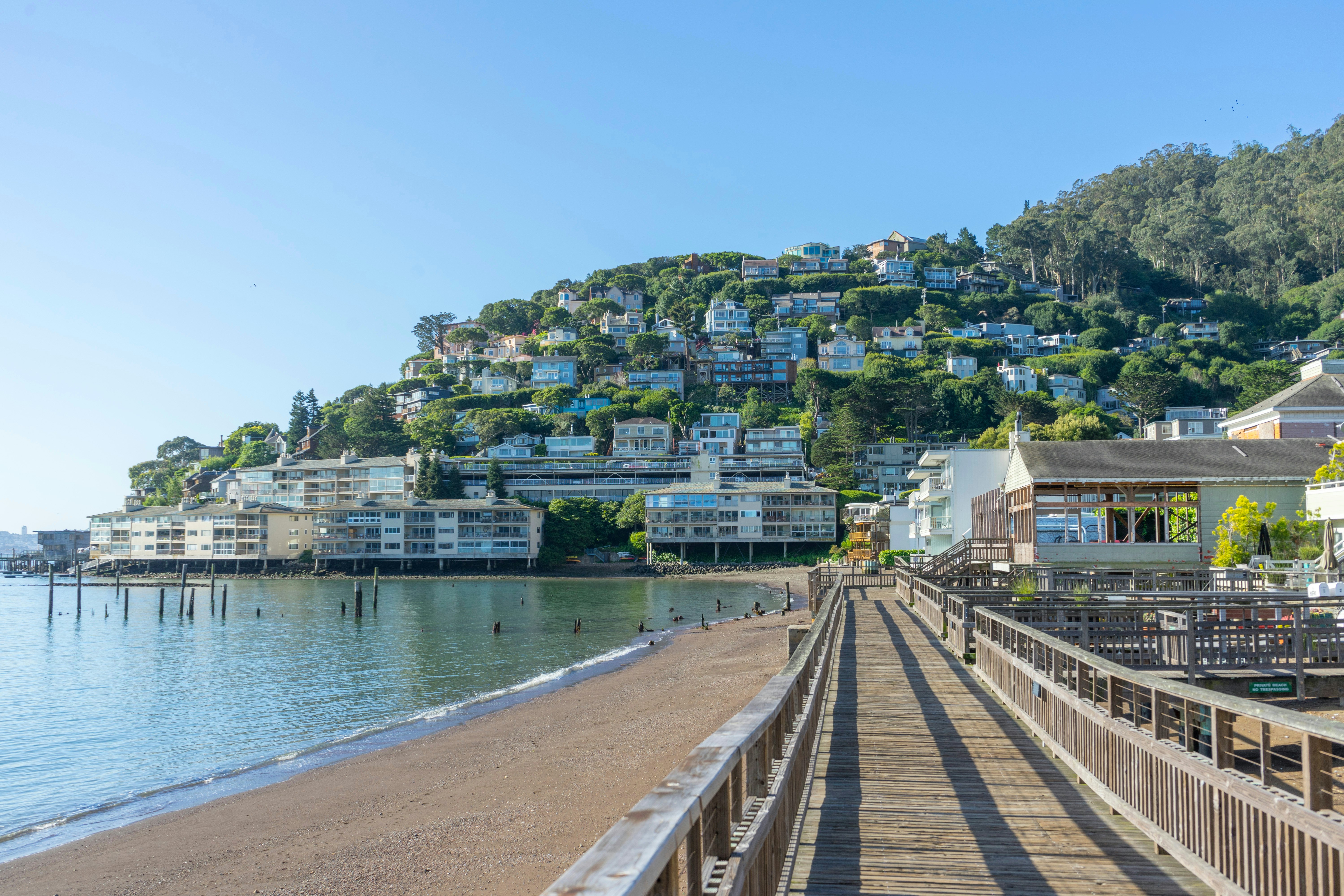 Wooden pier of Sausalito, California