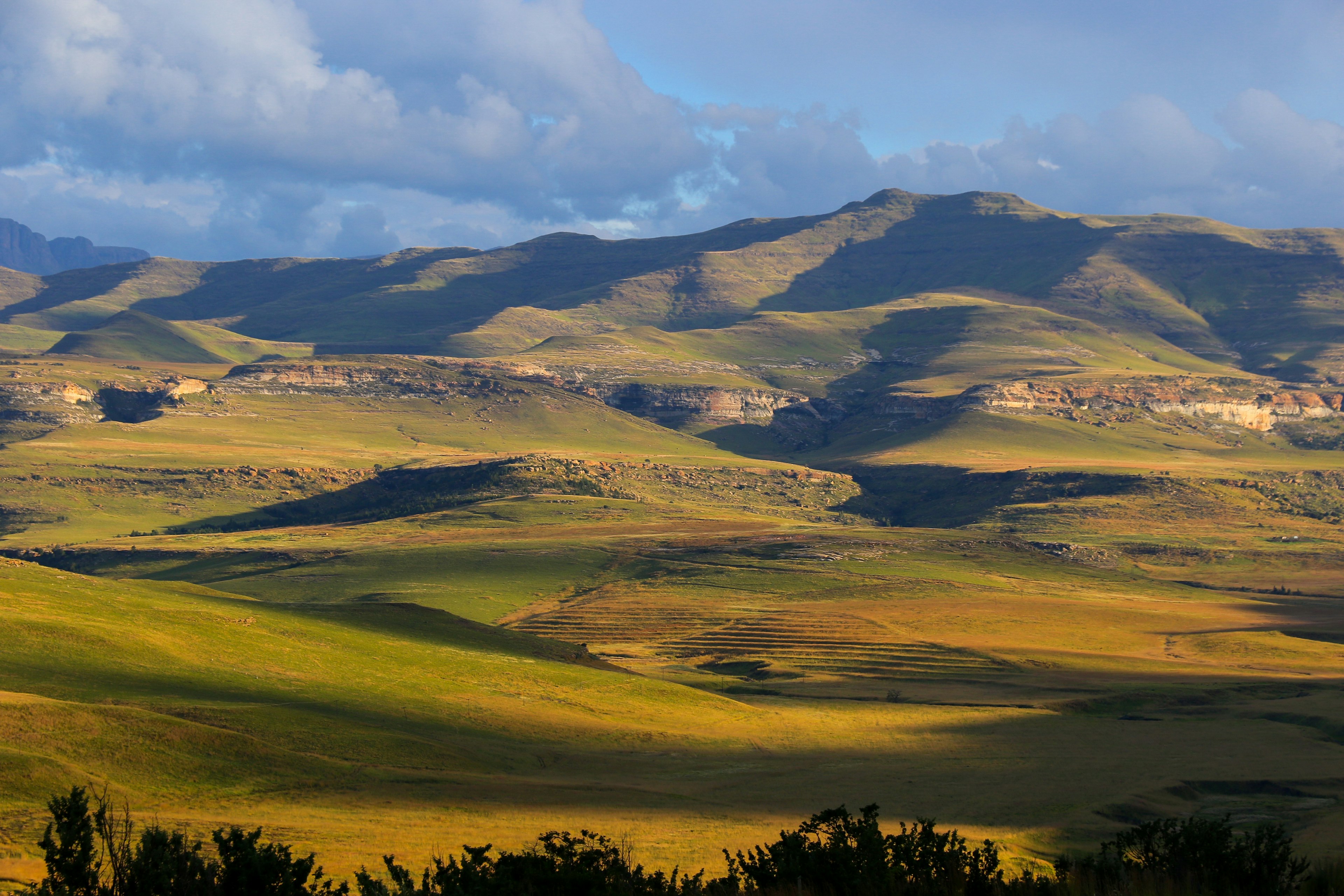 Green hills in Golden Gate Highlands National Park, South Africa