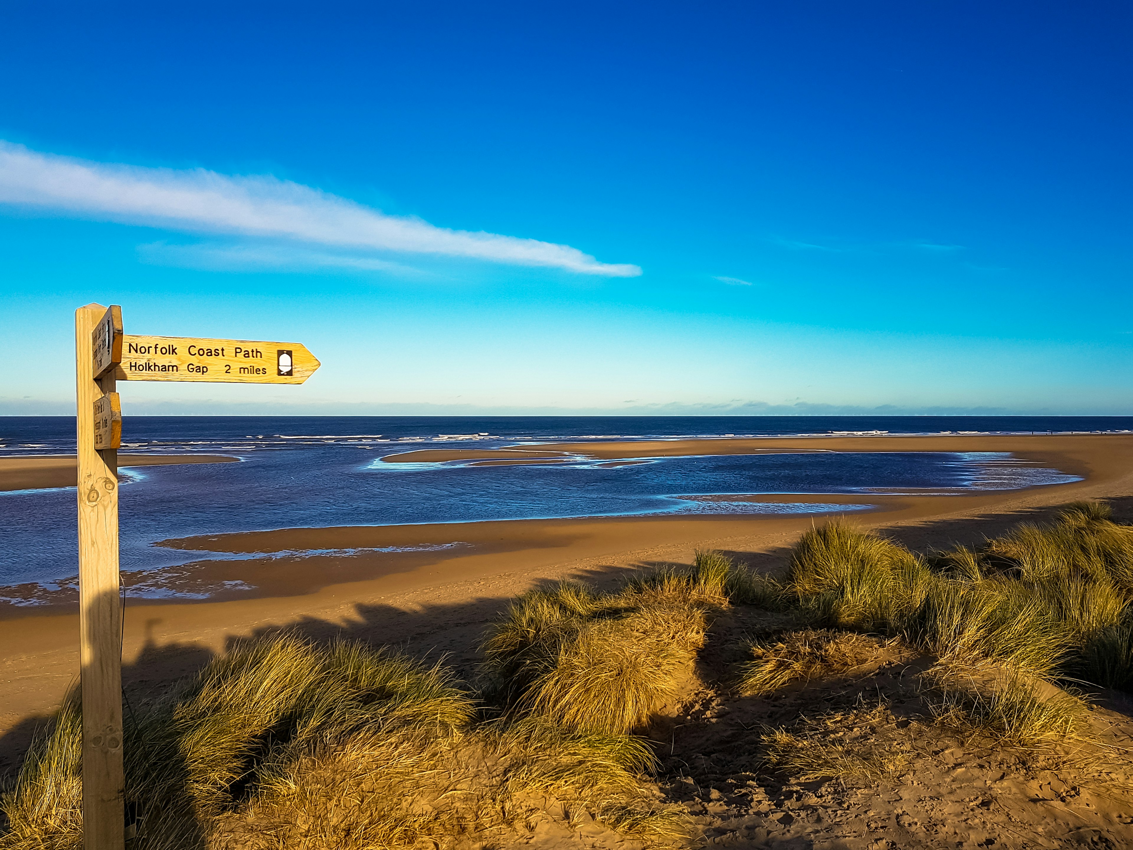 Beach and marshland scenery in Norfolk