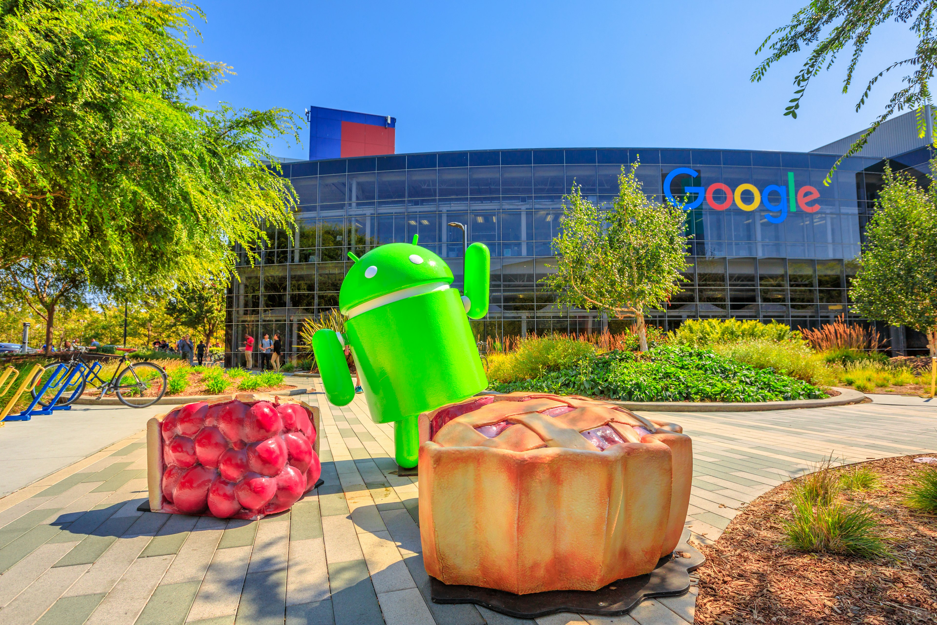 Brand logo sculptures at Google headquarters, Silicon Valley