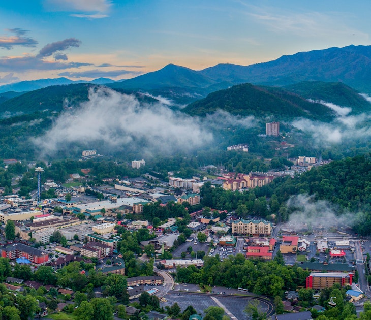 Gatlinburg, Tennessee, USA Downtown Skyline Aerial.; Shutterstock ID 1448589704; purchase_order:65050; job:Online Editorial; client:Best things to do Gatlinburg; other:Bailey Freeman
1448589704