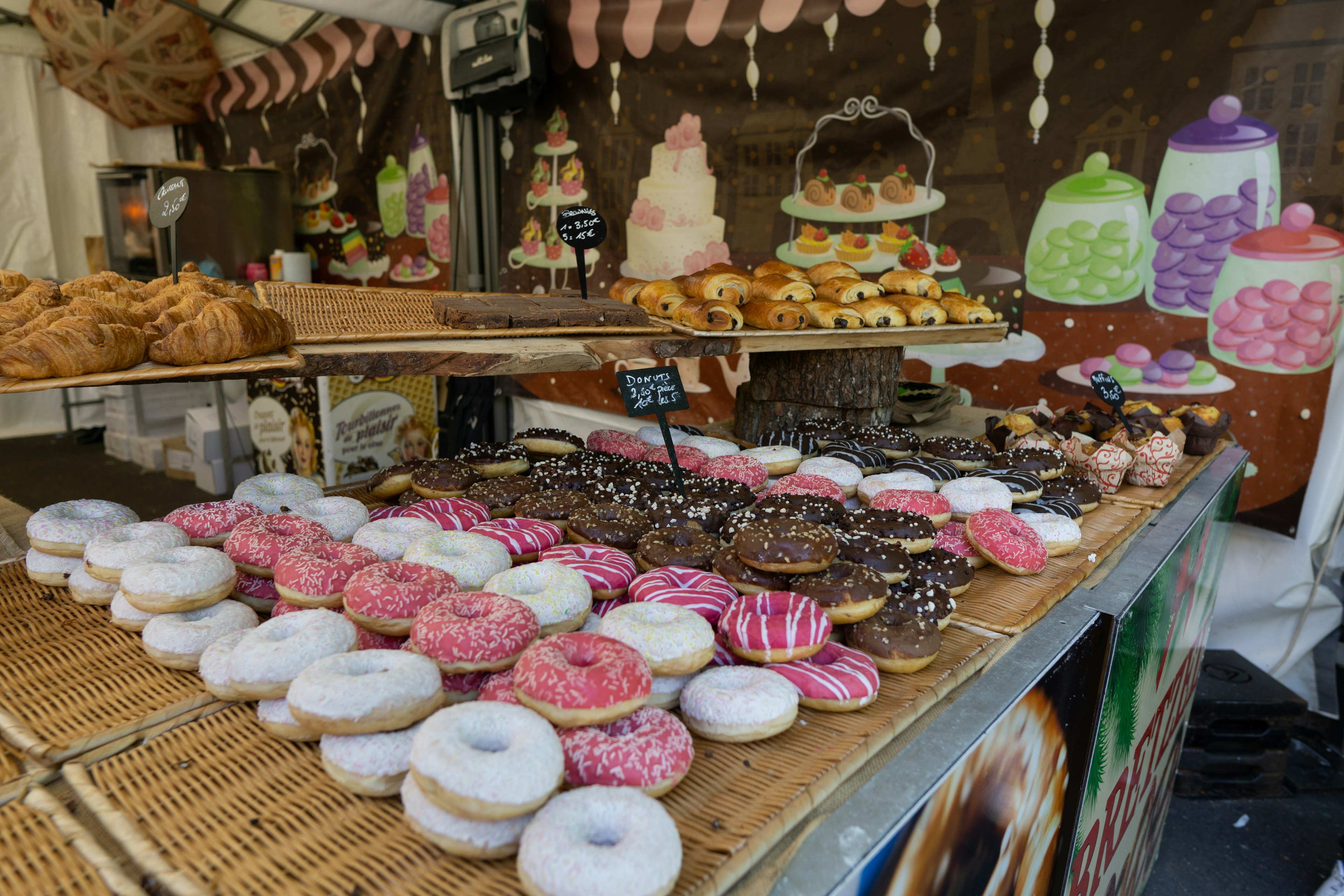 Donuts from a street stall in Paris, France