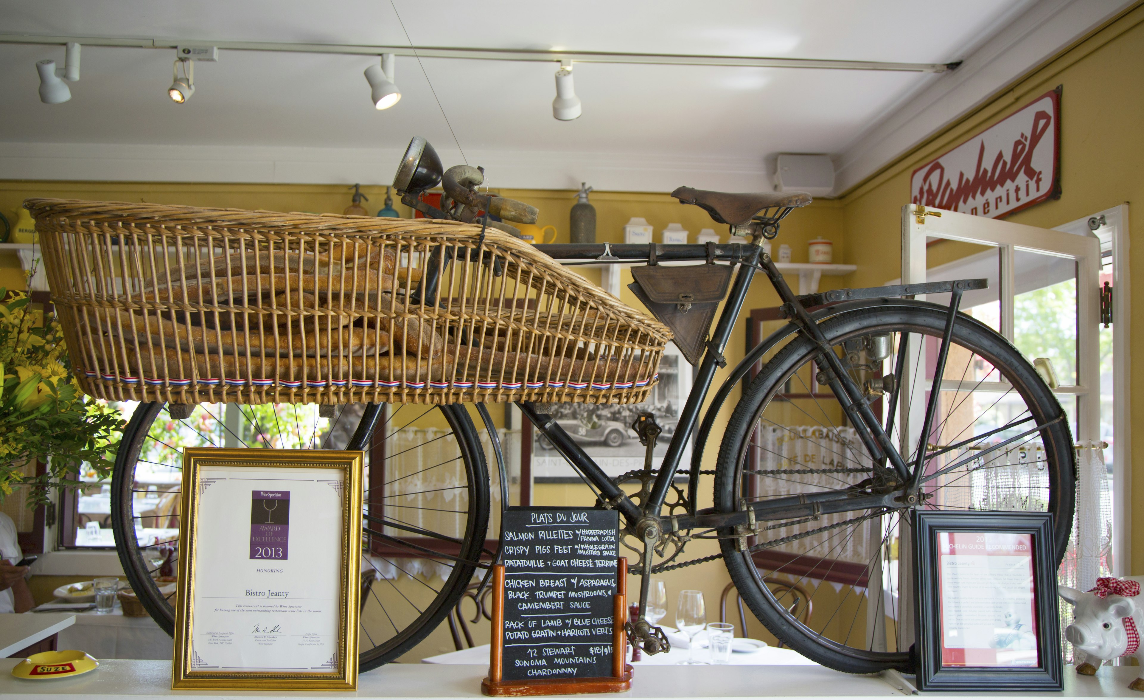 Interior of award winning restaurant Bistro Jeanty in Yountville, Napa Valley