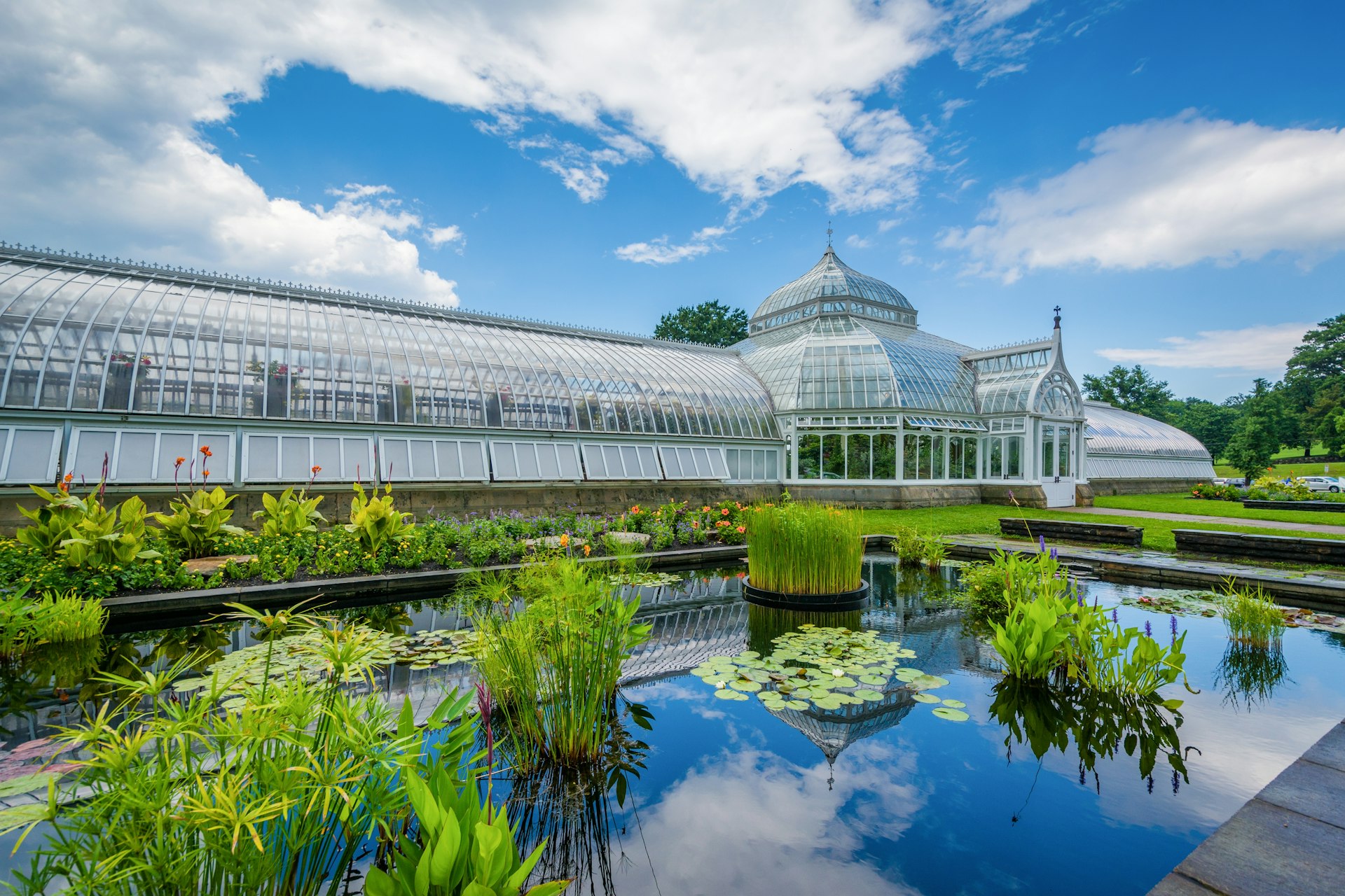 A view of the exterior of the Phipps Conservatory in Oakland, Pittsburgh