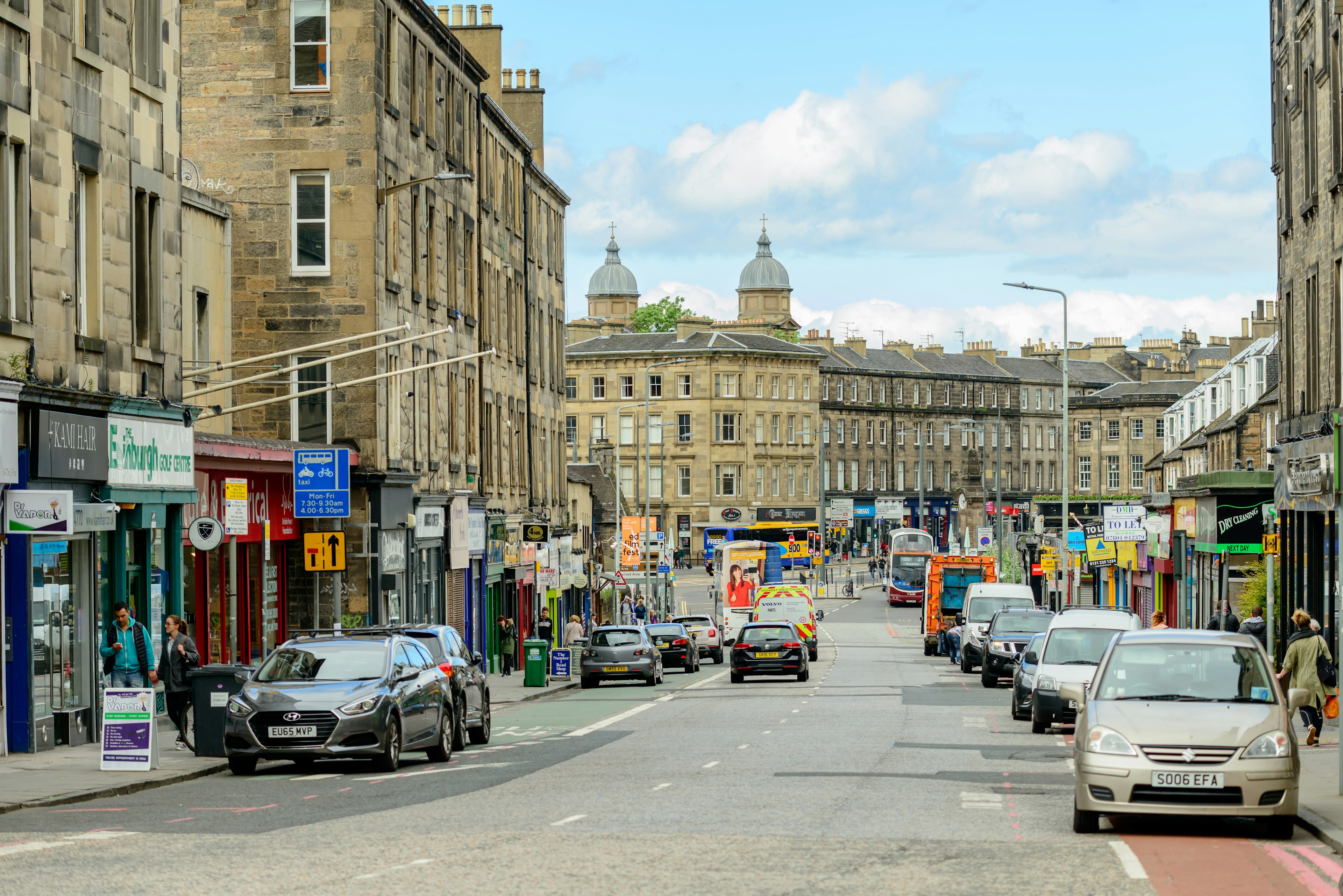 Dalry Road in the West End of Edinburgh