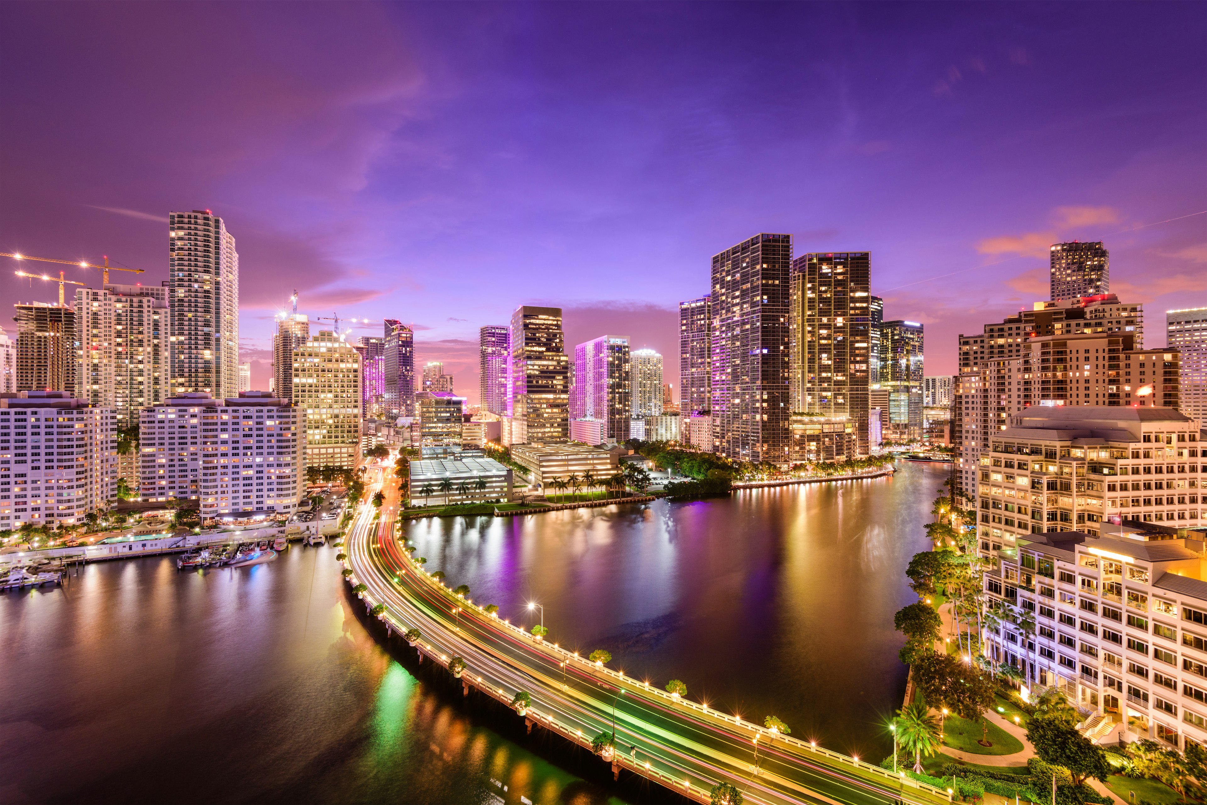 Downtown Miami skyline at night