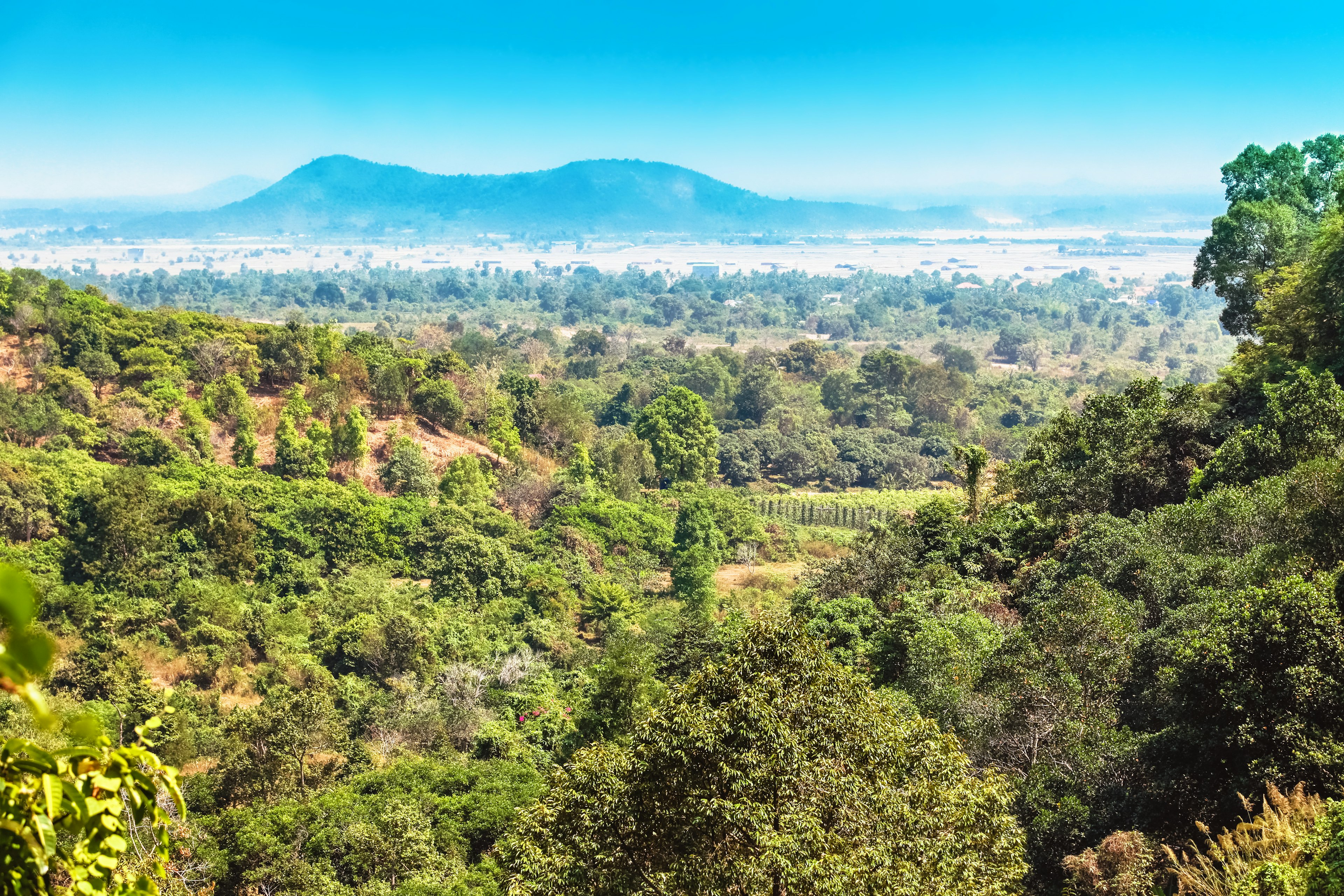 Looking out from a viewpoint at Kep National Park, Cambodia