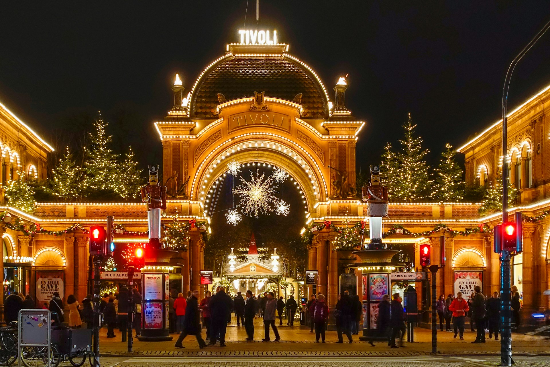 Main entrance to Tivoli with Christmas decoration, Copenhagen, Denmark