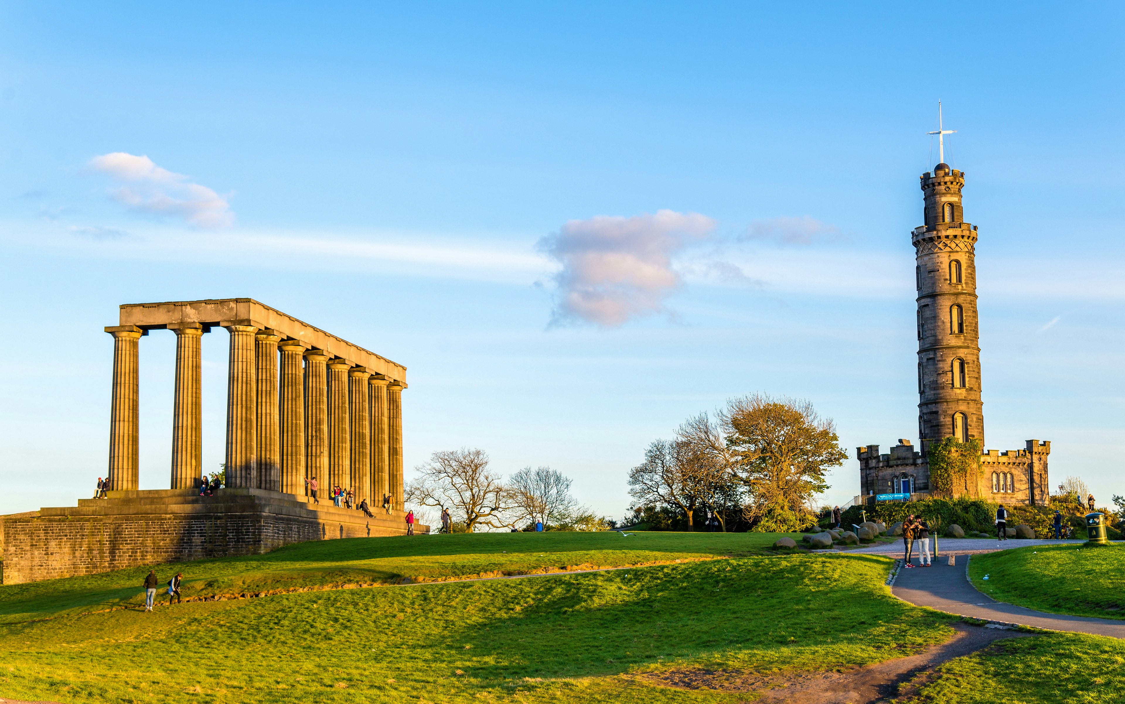 Monuments on Calton Hill in Edinburgh