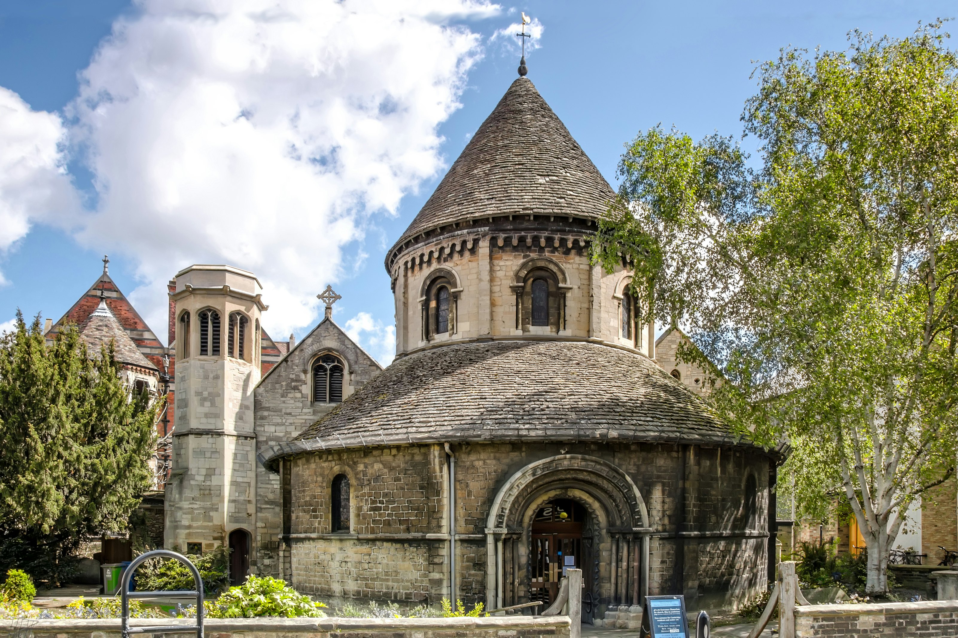 the rounded exterior of a church