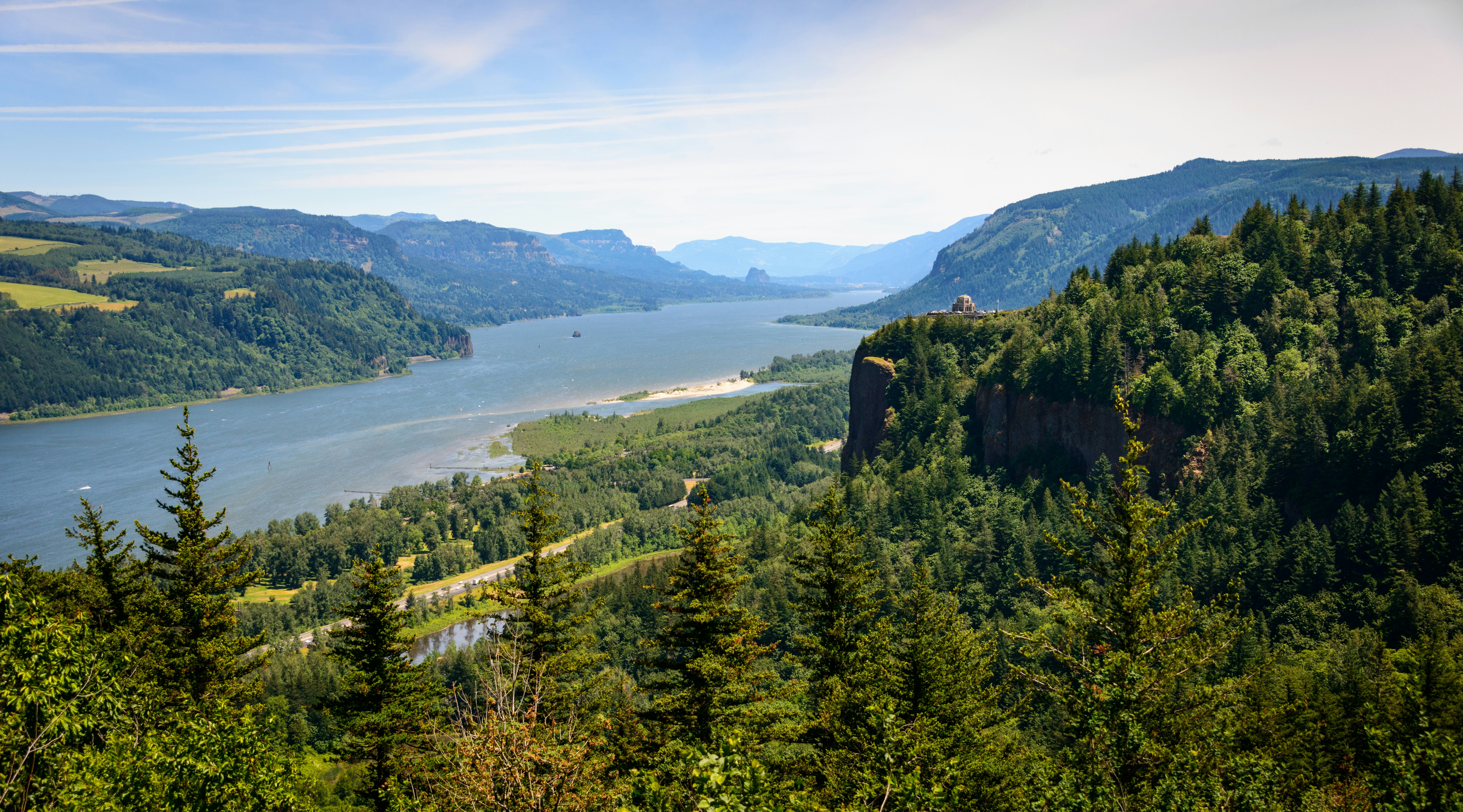 Lush Landscape of Columbia Gorge National Scenic Area.