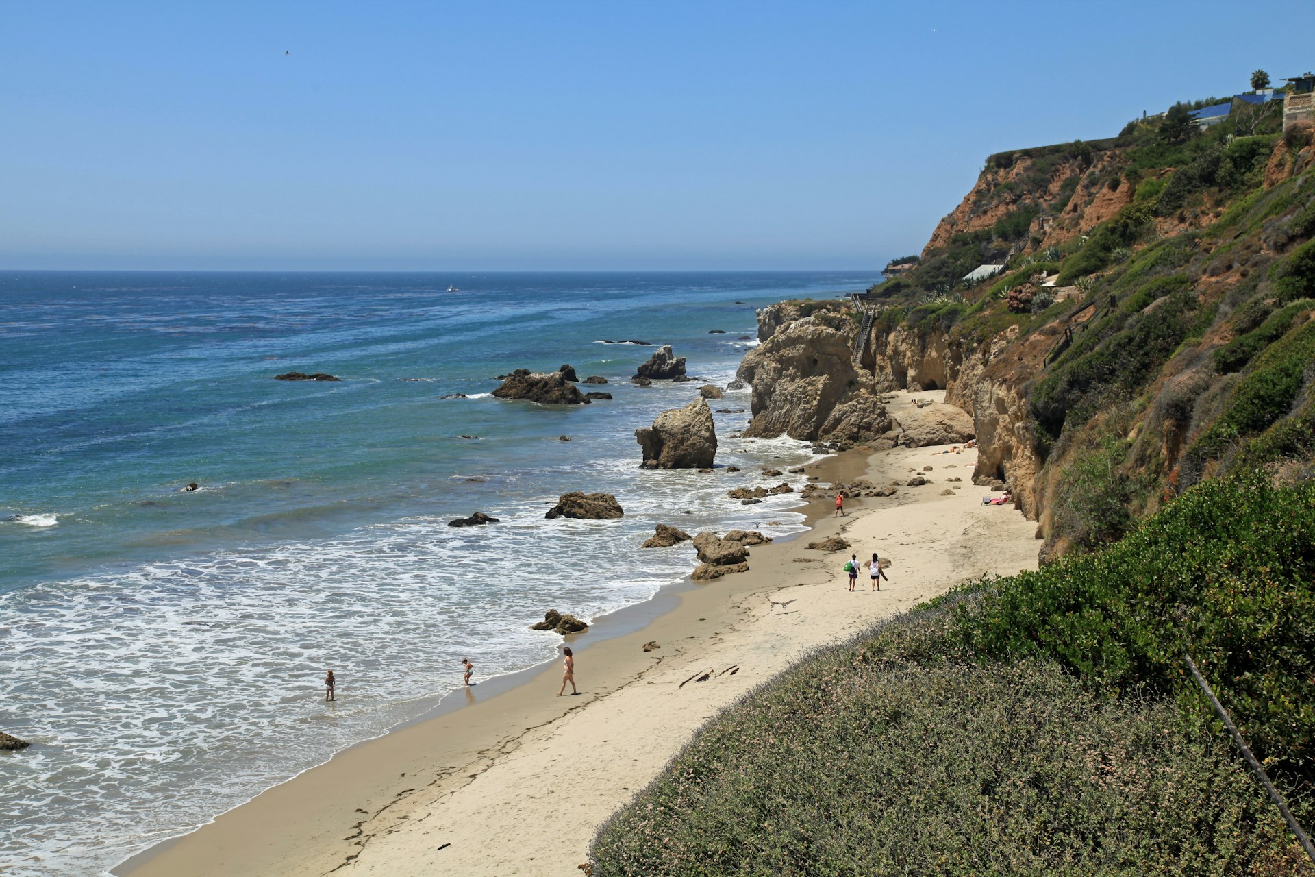 Beautiful and not too busy beach in Malibu, Southern California