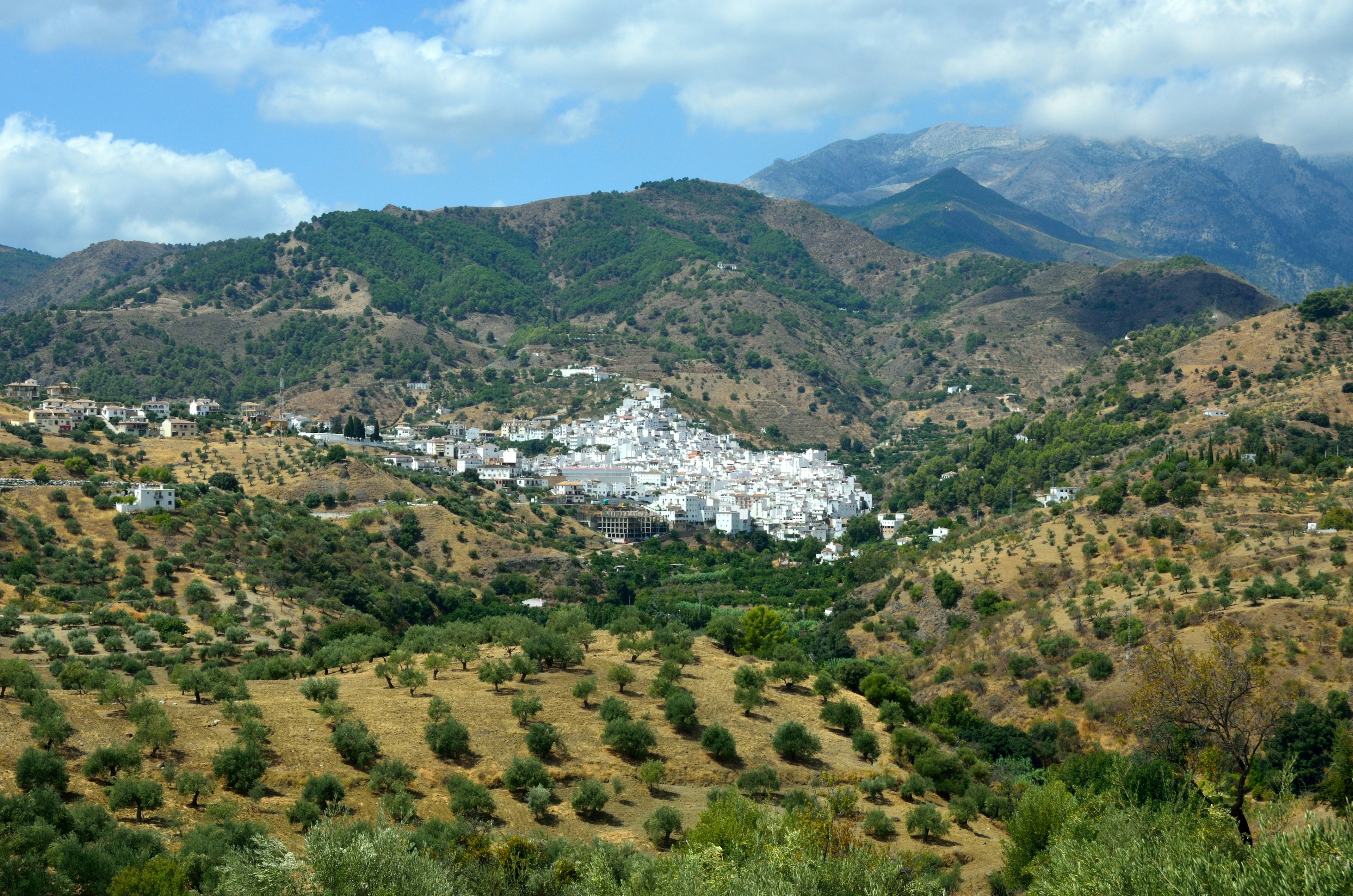 A whitewashed village in Spain.