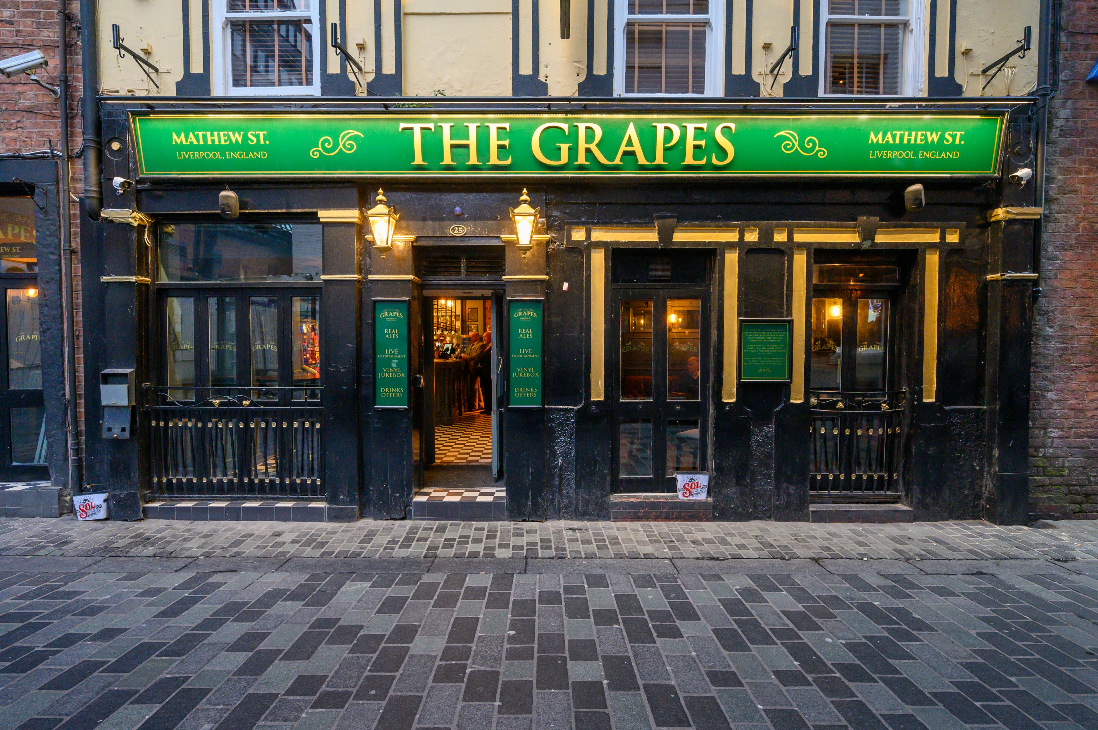 The Grapes pub on Mathew Street, Liverpool. This was a favourite of The Beatles and a number of other bands before performing over the road at the Cavern Club