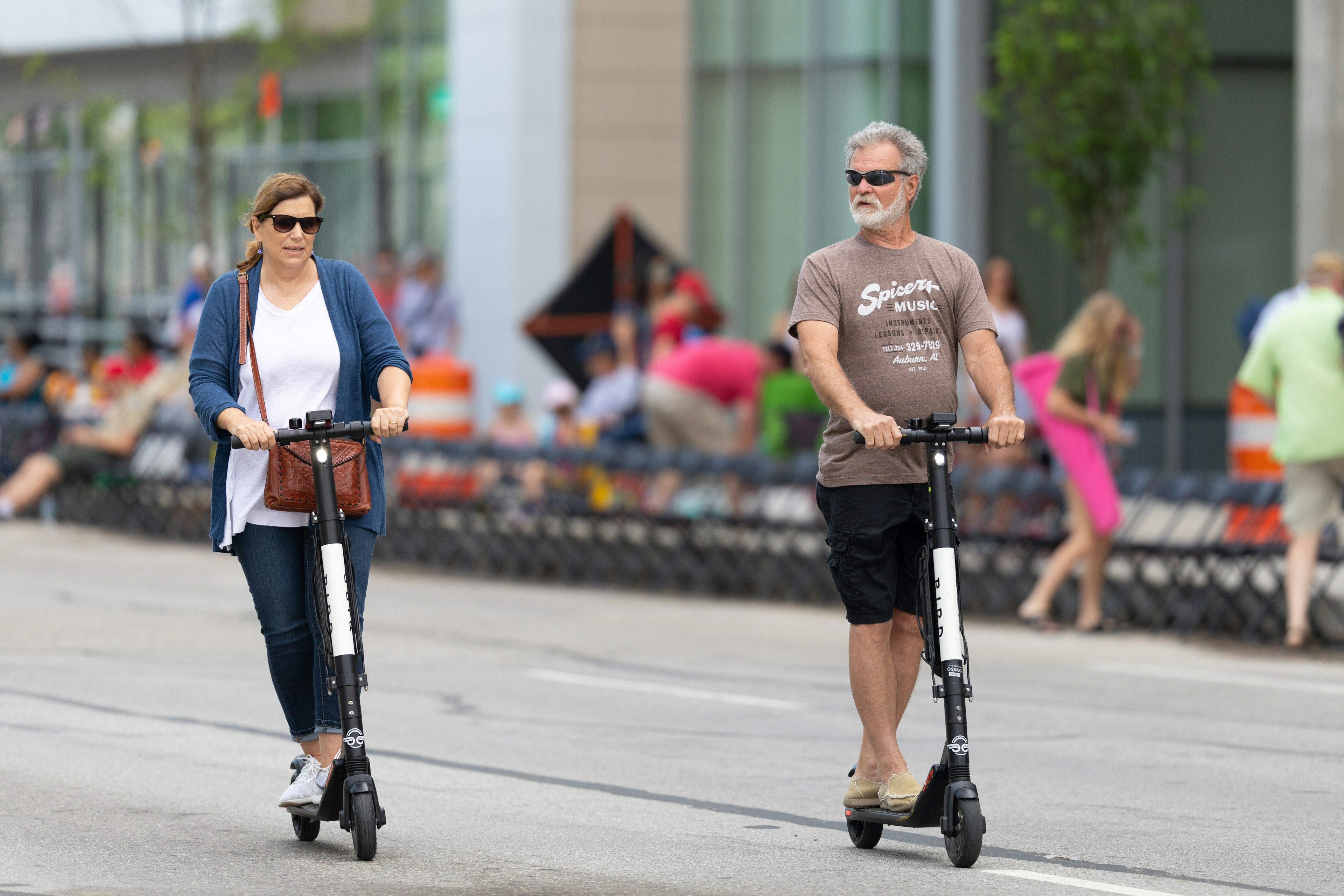 Indianapolis, Indiana, USA - May 25, 2019: A couple riding