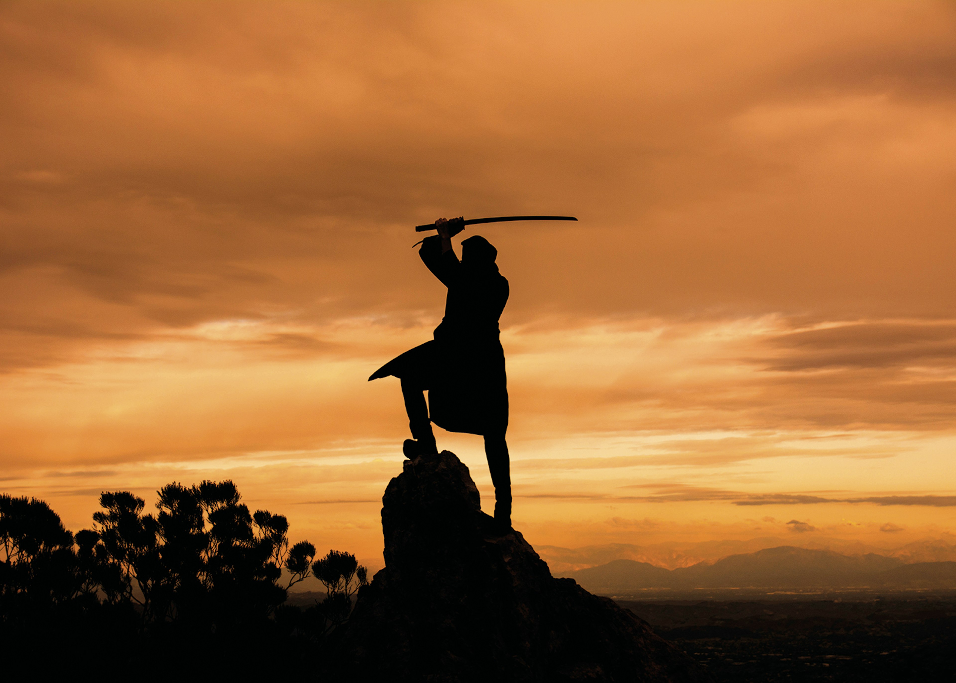 A ninja in silhouette at sunset © Chase The Son Photography / Getty Images