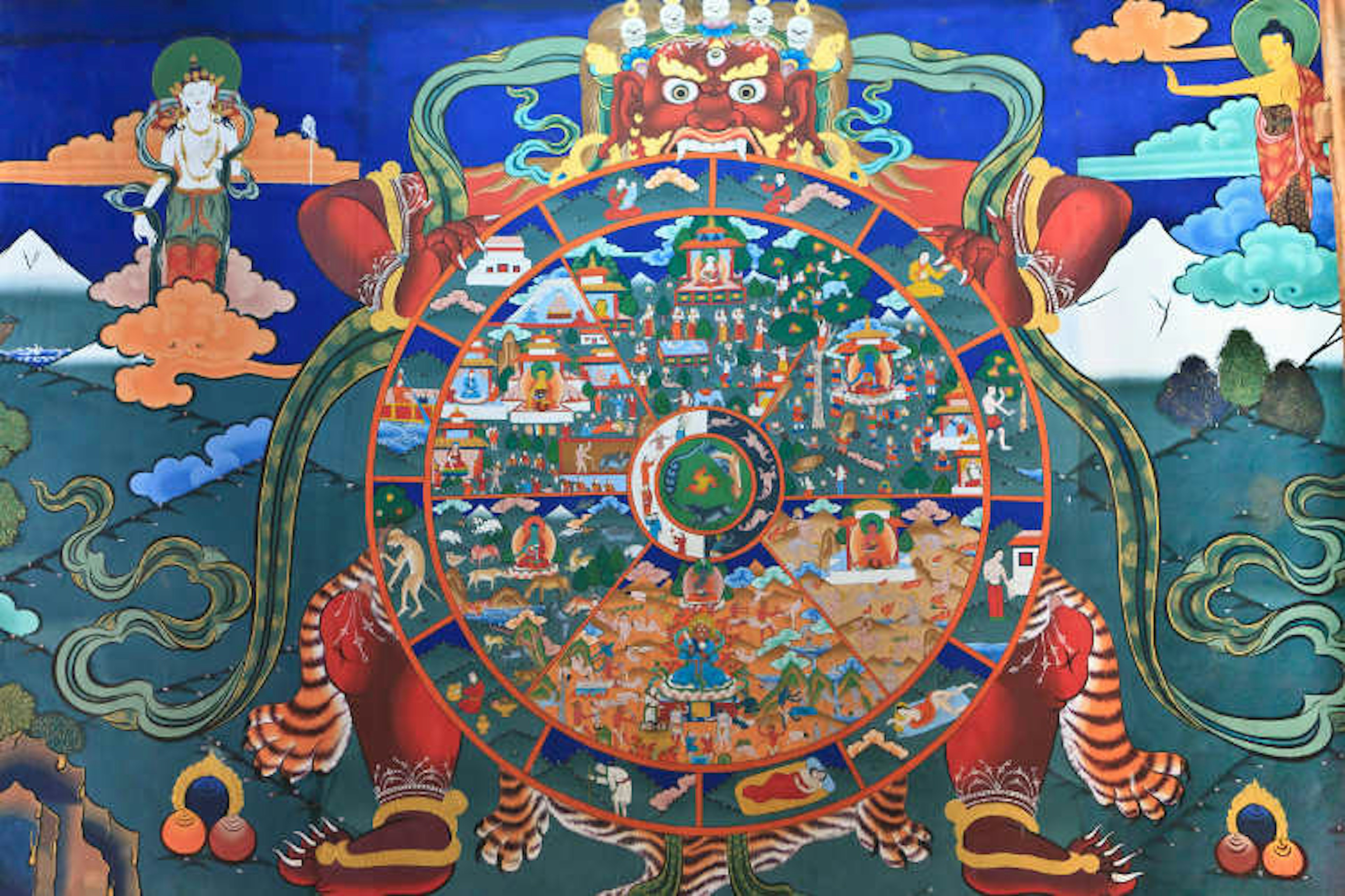 Wheel of life at Taktshang Dzong, Bhutan.