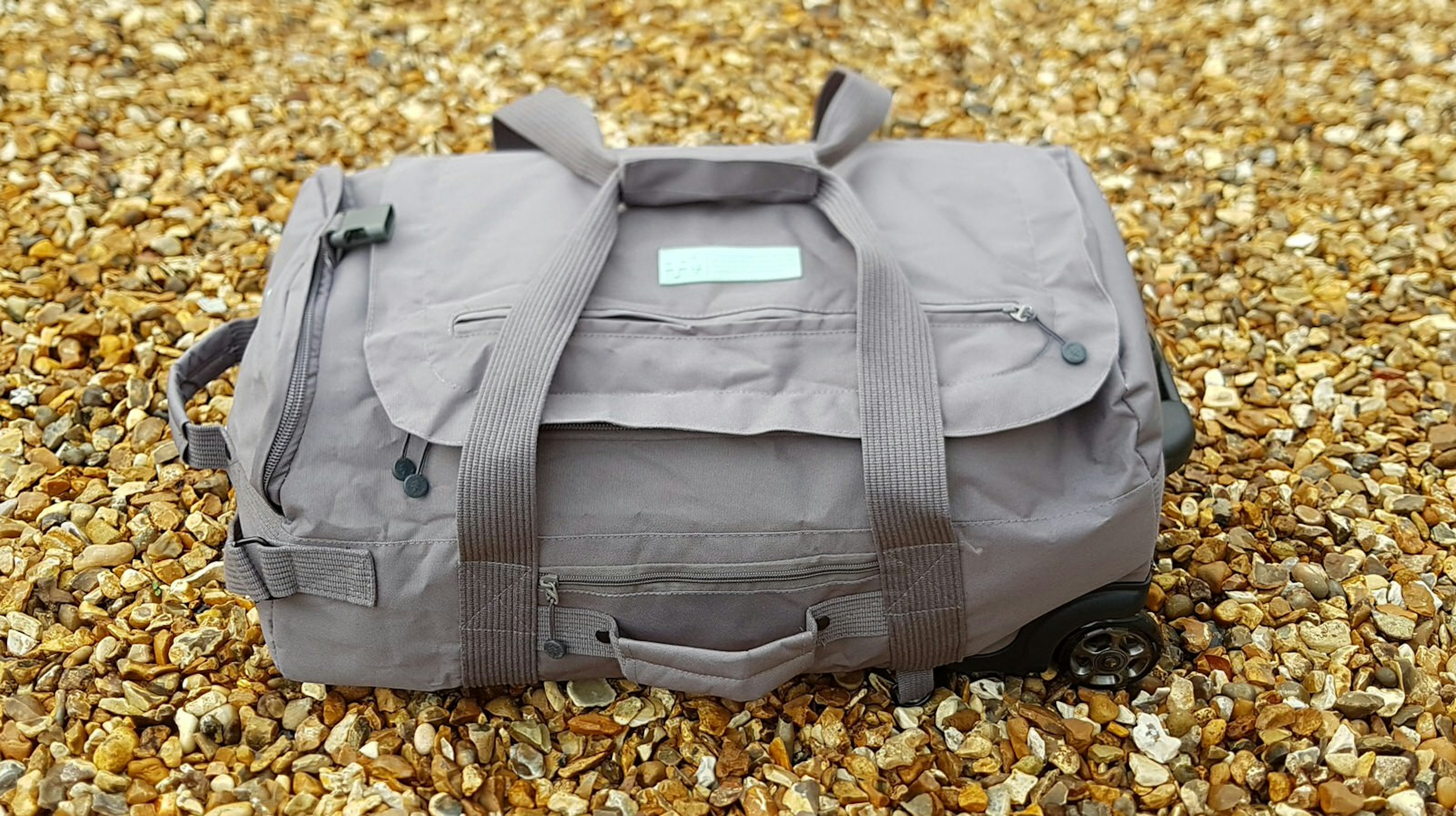 The eco-friendly Lefrik Foldable Trolley Bag, shown in grey