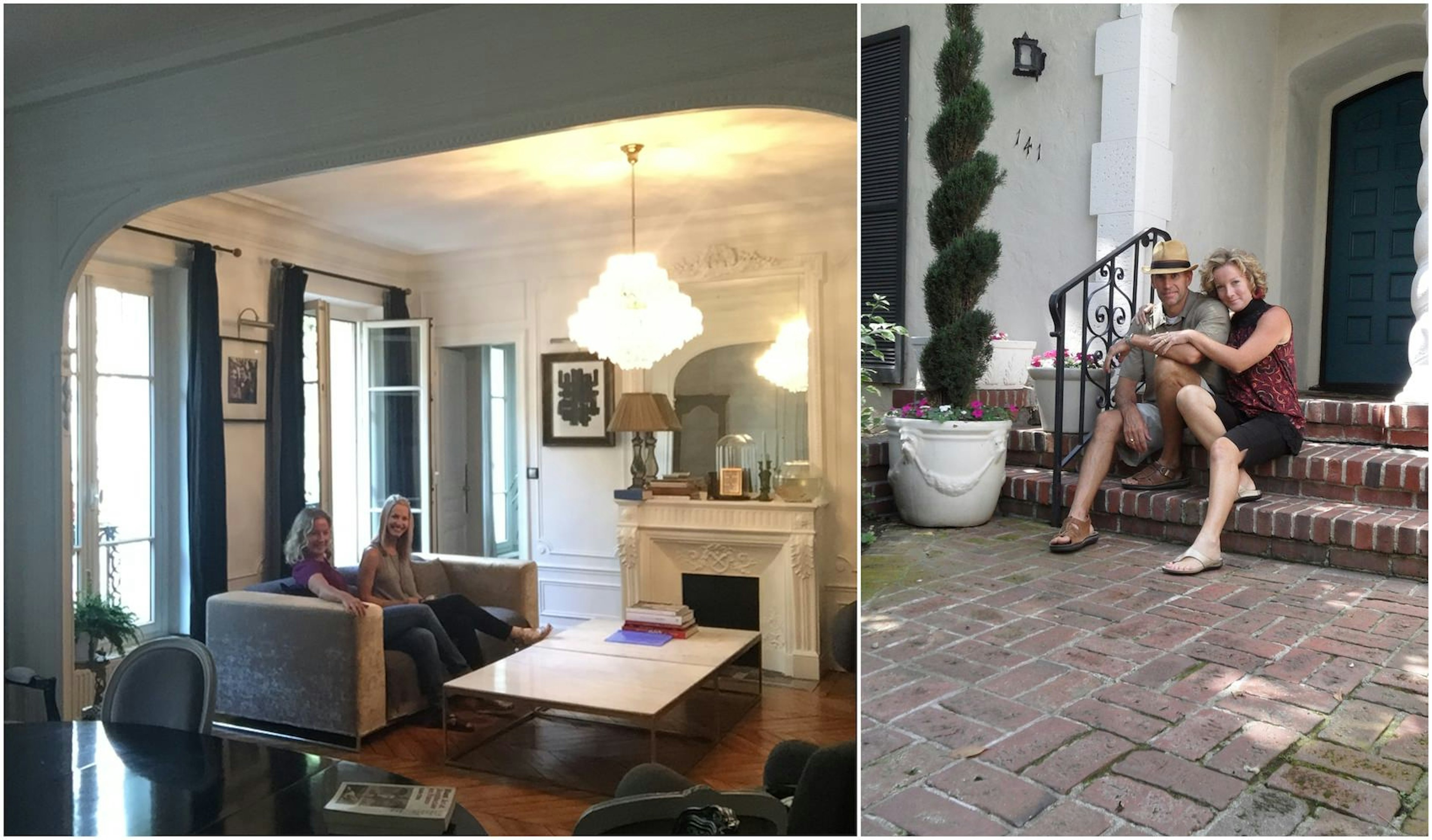 Amanda Starling has swapped her holiday home in Tennessee 20 times. With friend Candra Nebiker on a home swap in Paris (left) and husband Curt in Los Angeles (right).