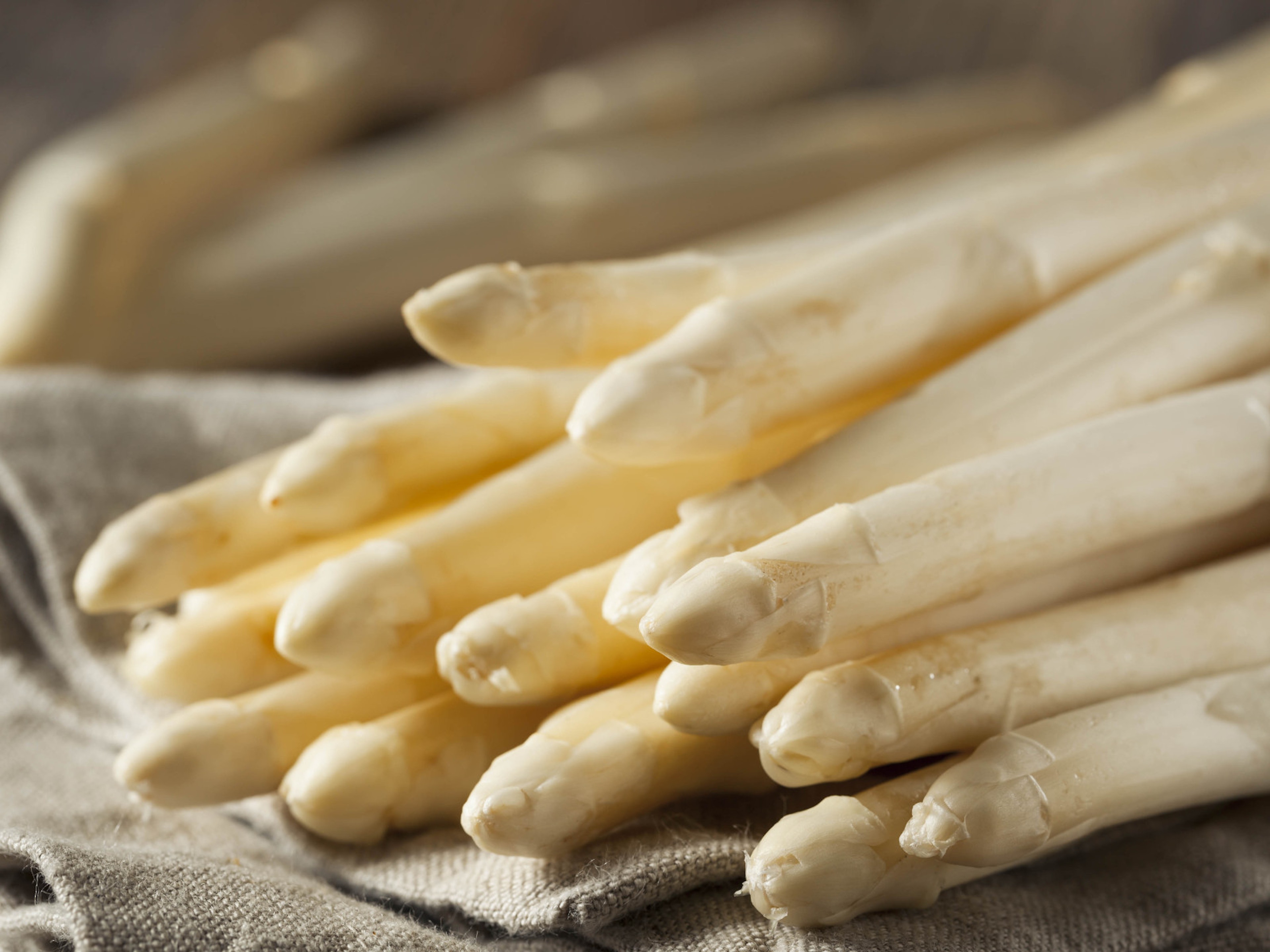 Spears of white asparagus