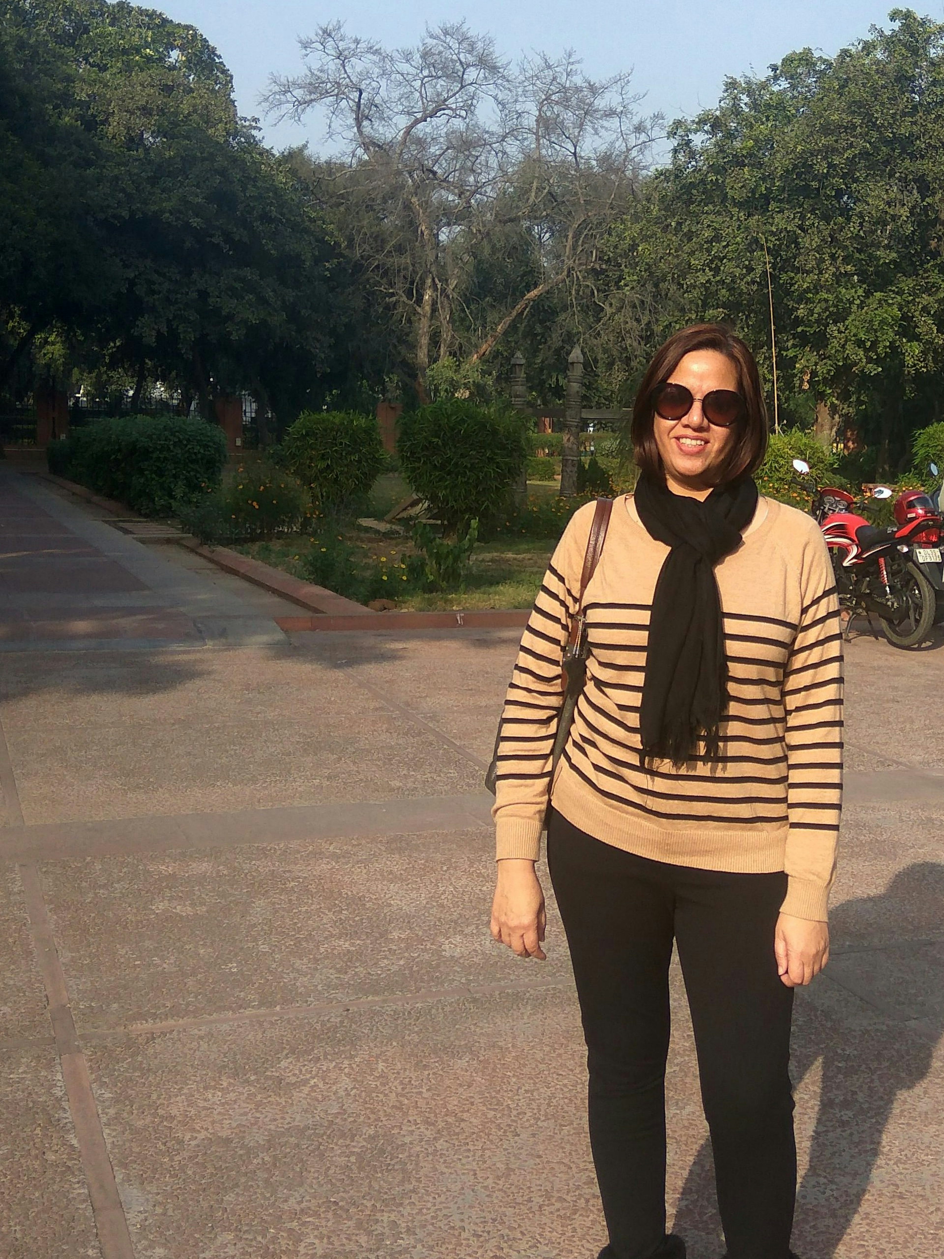 Puneetinder Kaur Sidhu in the grounds of the Indira Gandhi National Centre for the Arts