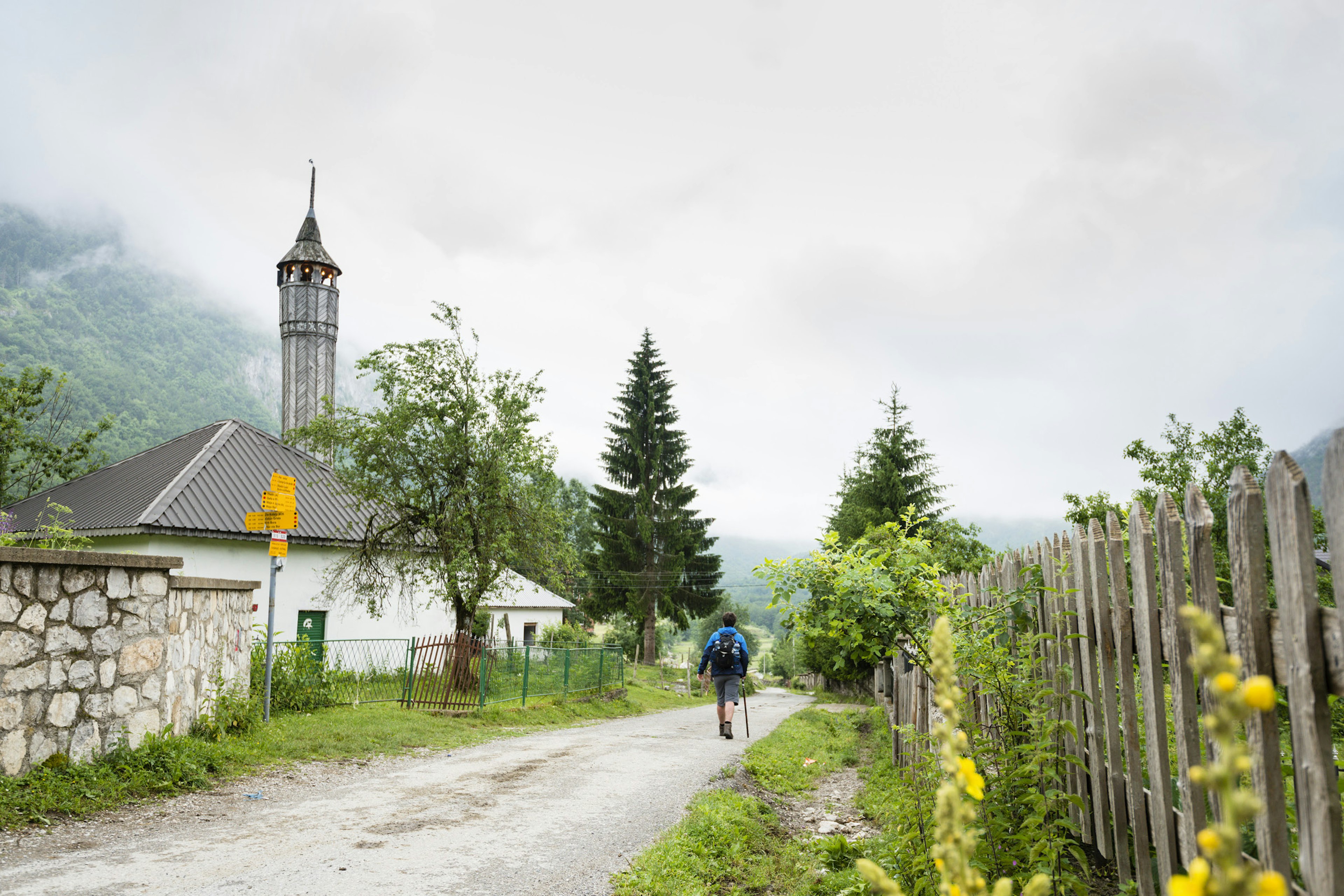 Low cloud over the valley of Vusanje at the start of the trail