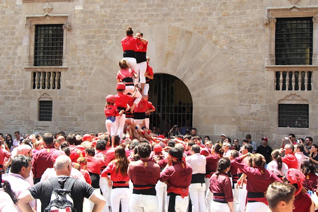 Castellers (people who build human castles) are a regular sight during Barcelona festivals © Ivan Smuk / Shutterstock
