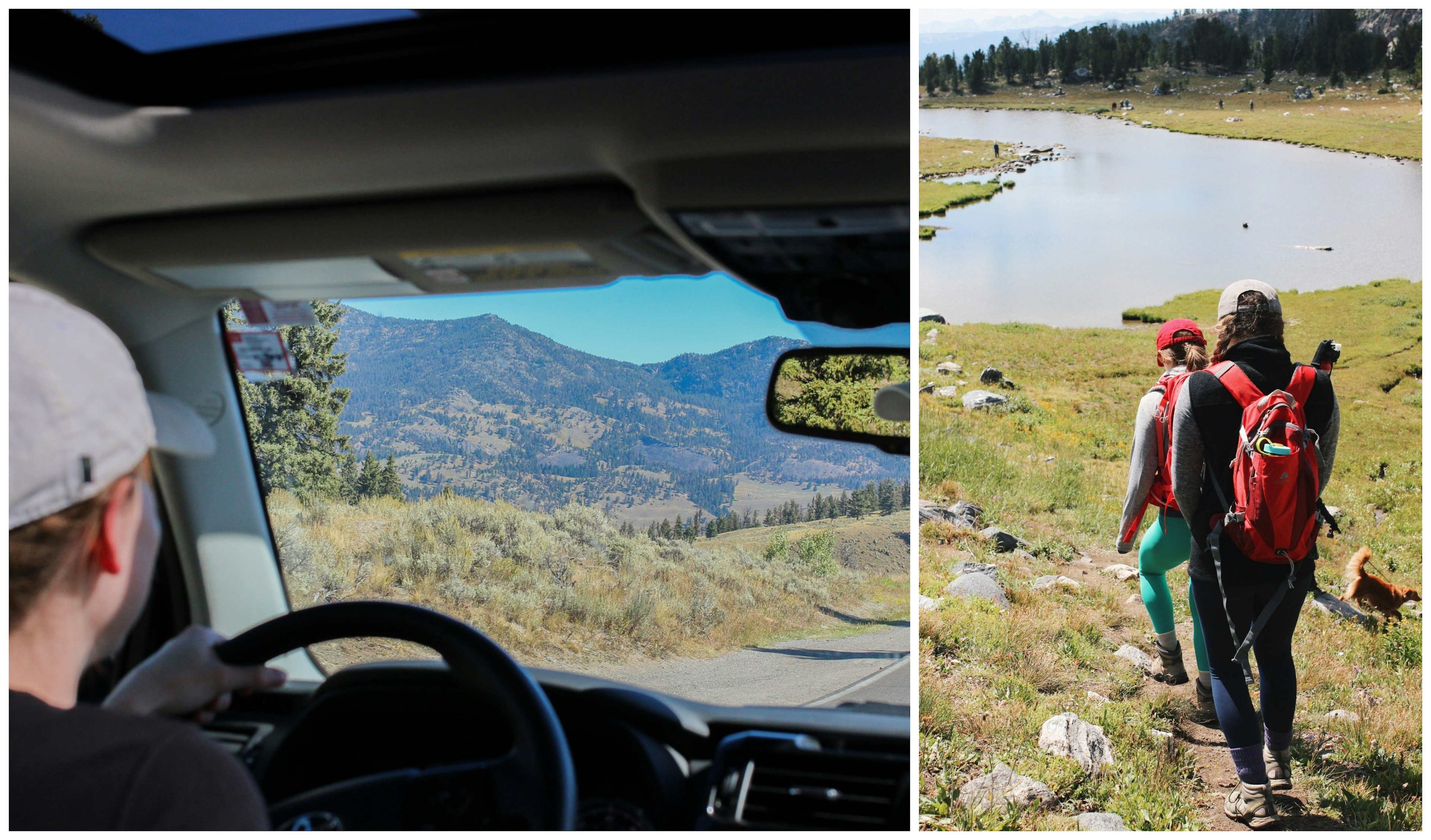 Driving through Yellowstone and hiking in Big Sky