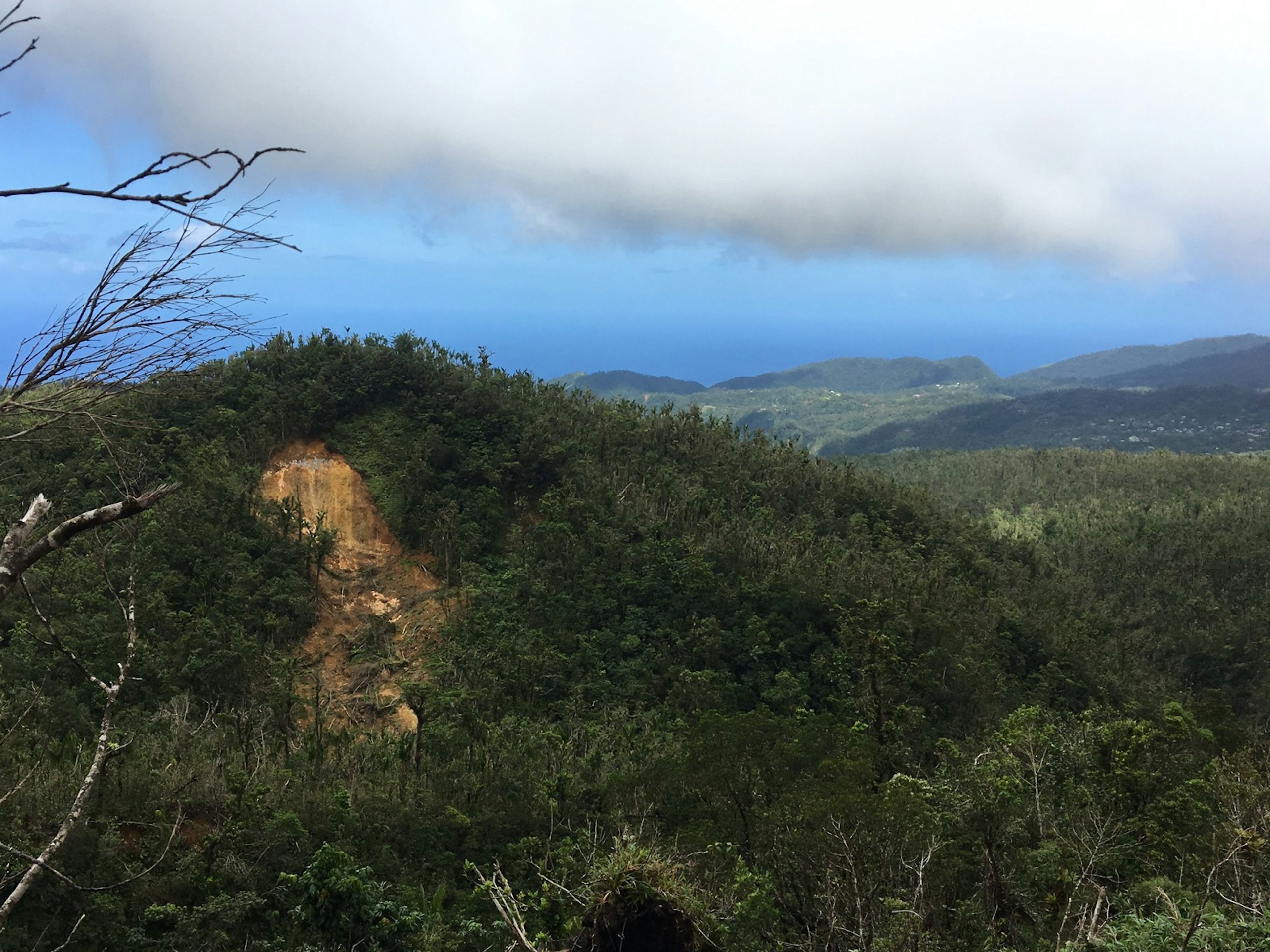 Heavy clouds over the mountainous region along the Boiling Lake Trail in Dominica