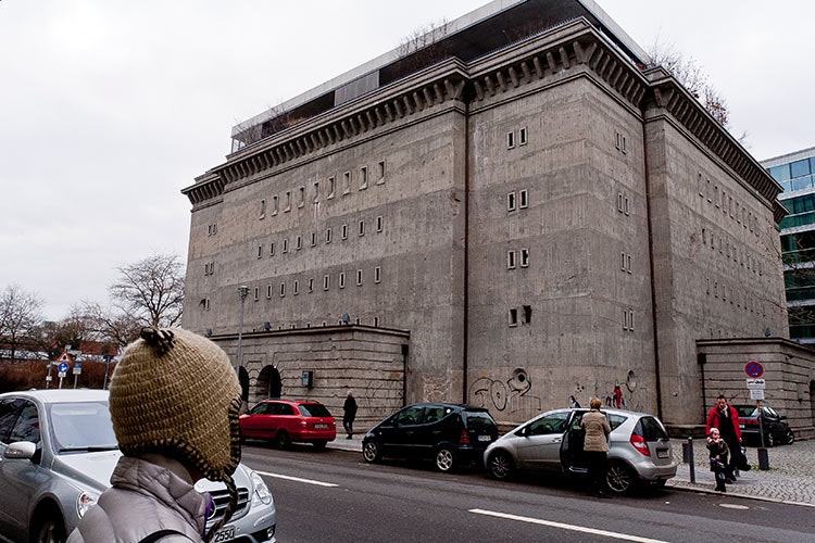 The grey exterior of the Sammlung Boros hides a decadent world of modern art and cocktail sipping. Image by Lian Chang / CC BY 2.0