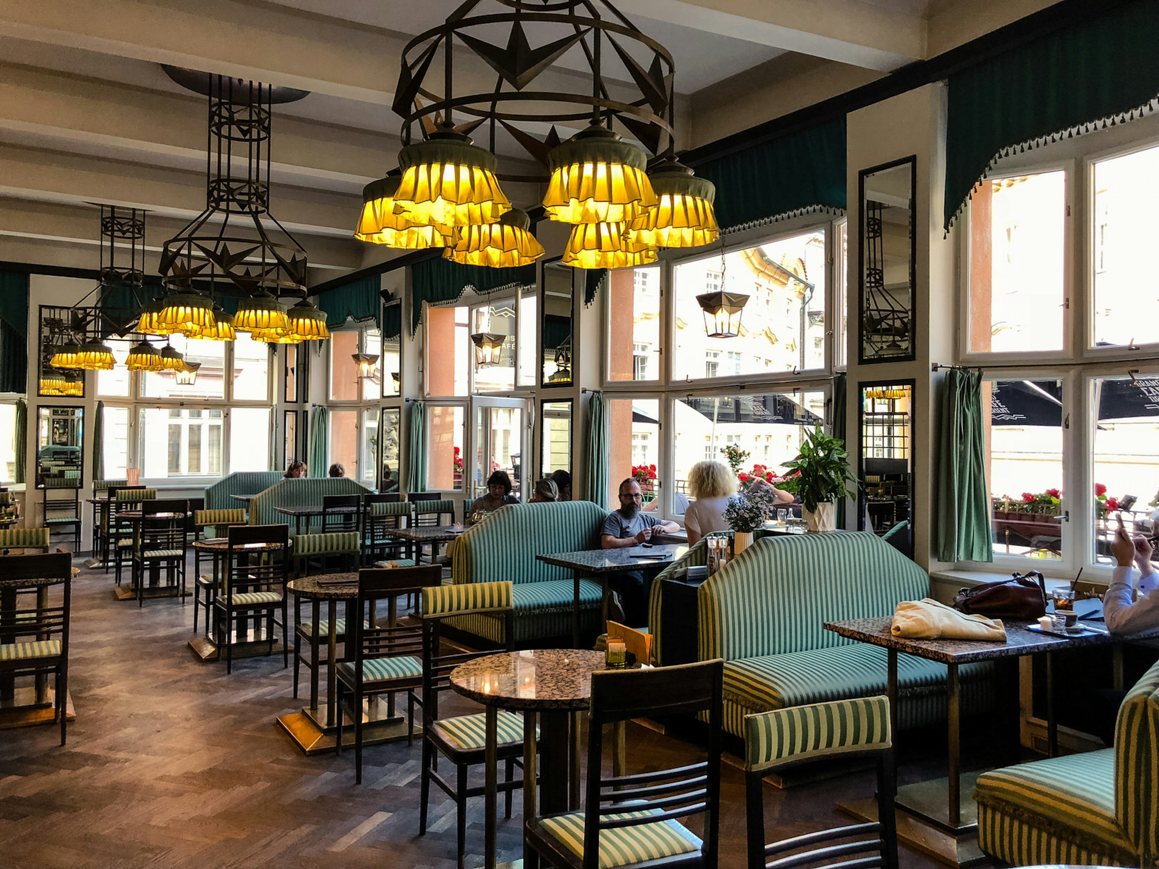 The ornate interior of the Cafe Orient, Prague