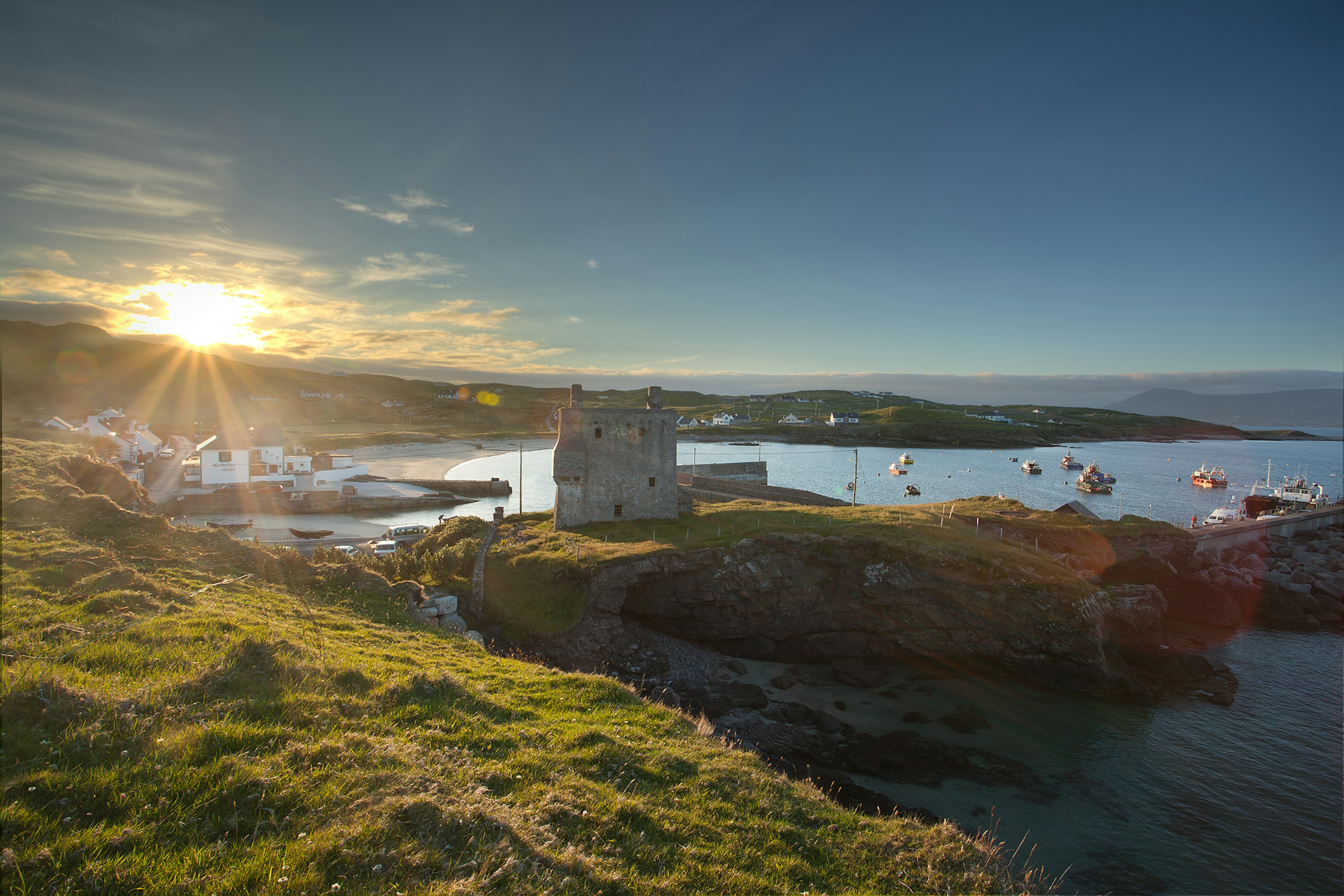 The bay is the island at sunset