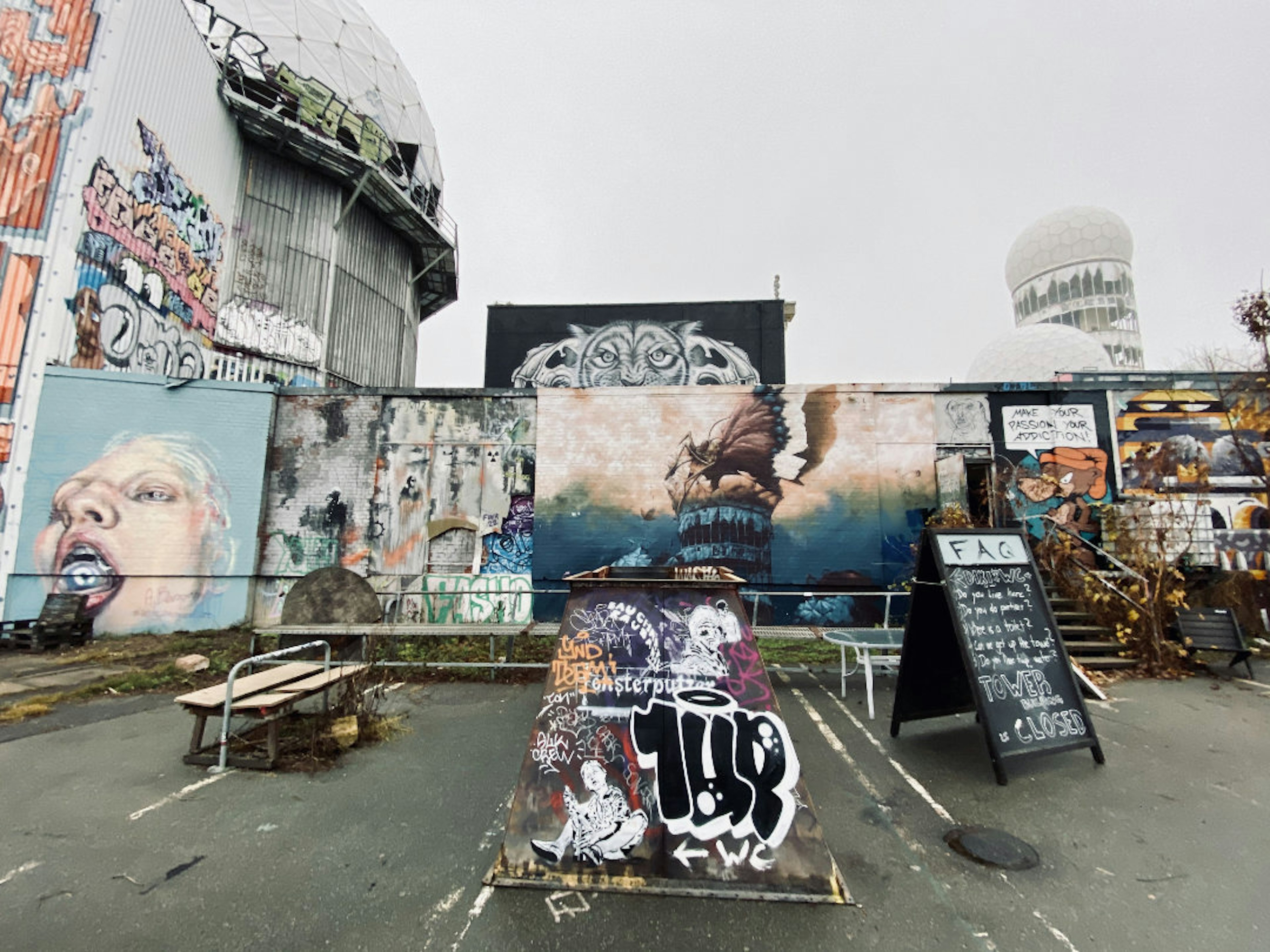 Graffiti and street art on an old listening station