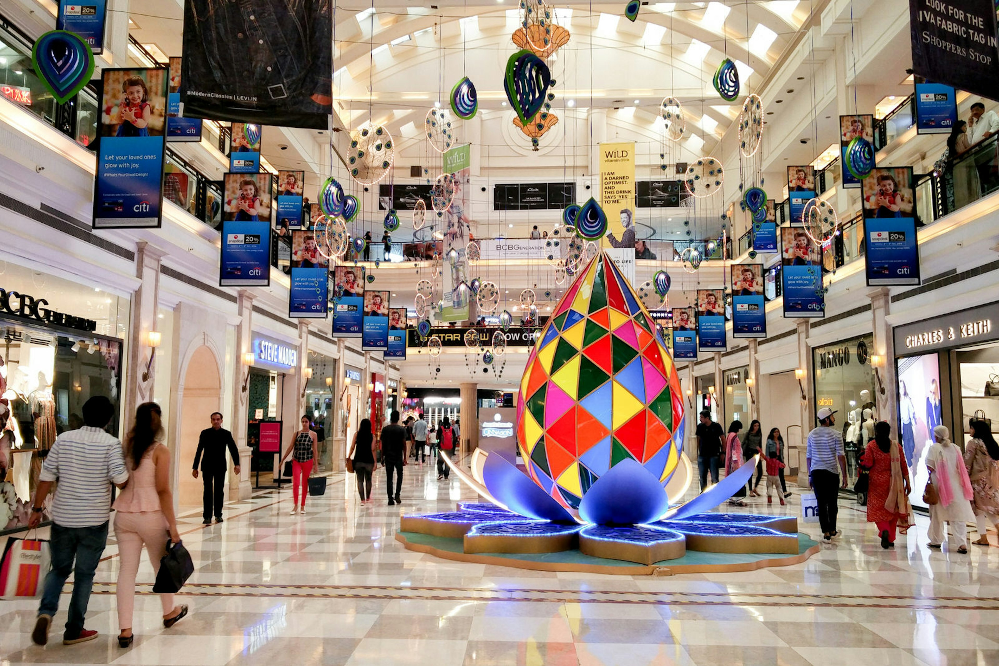 Shoppers in a Delhi mall