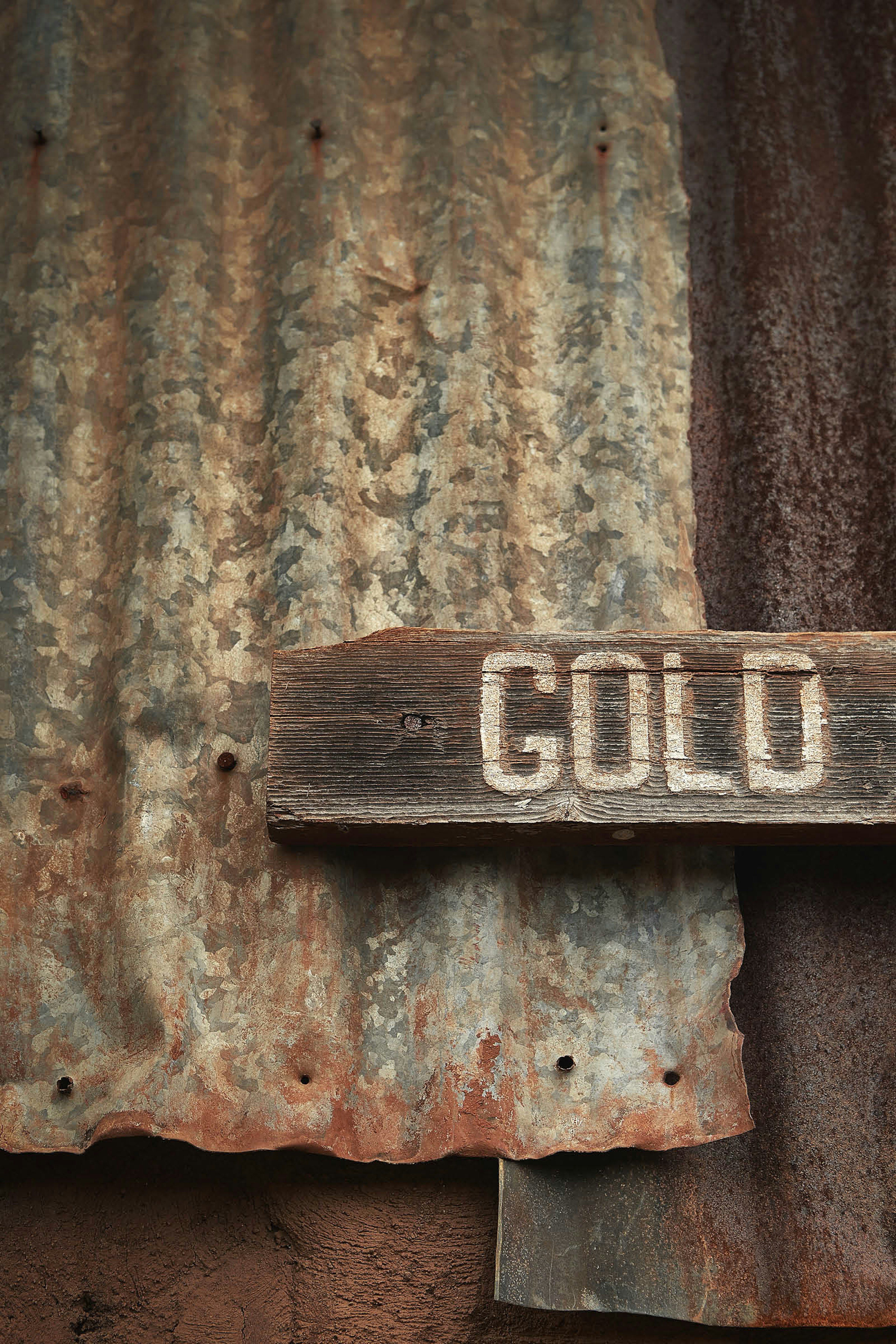 Rusted corrugated metal at an old diggings site in Pilgrim’s Rest